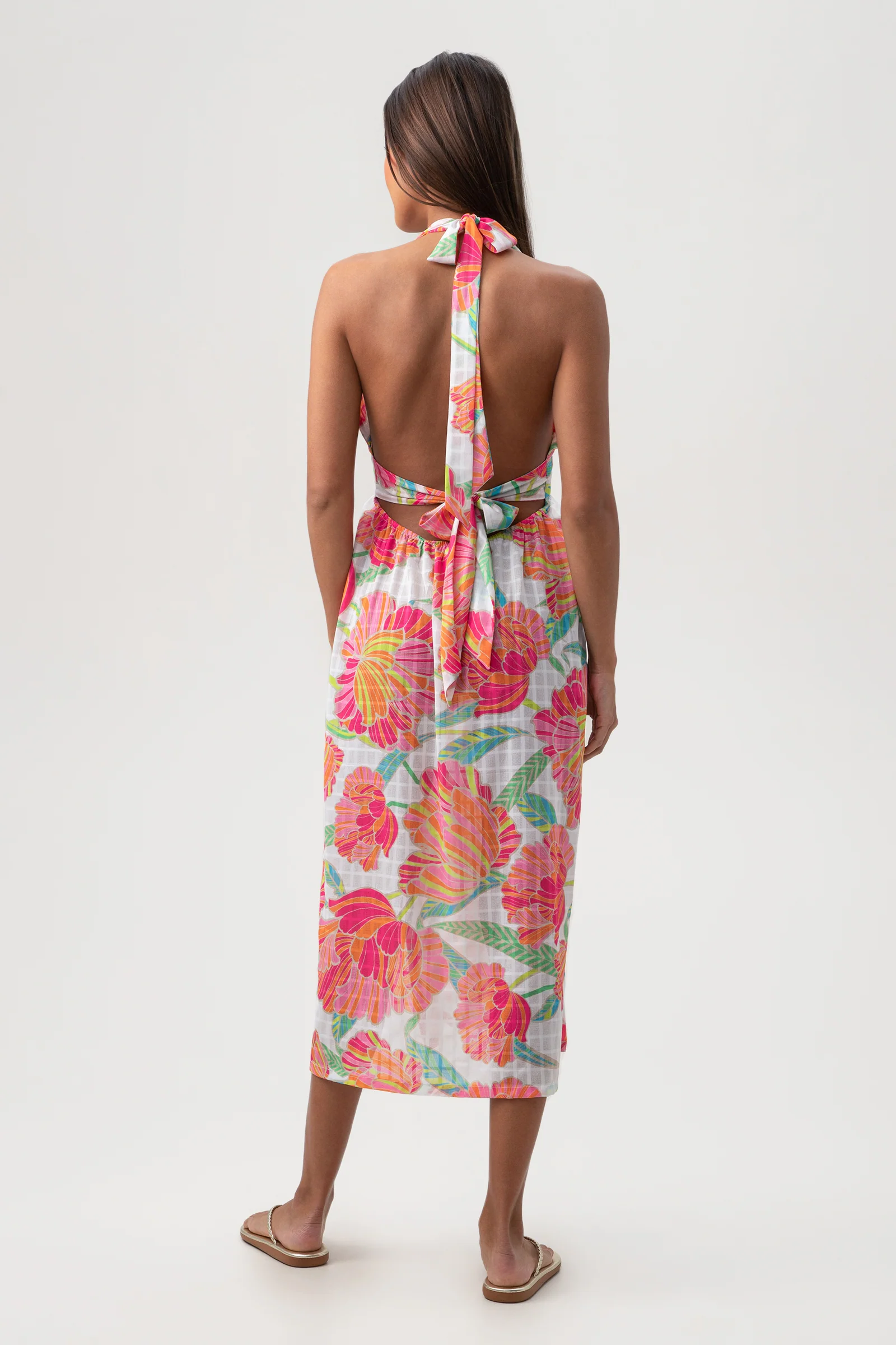 Women's Poppy Sleeveless Halter Midi Dress - Image 3