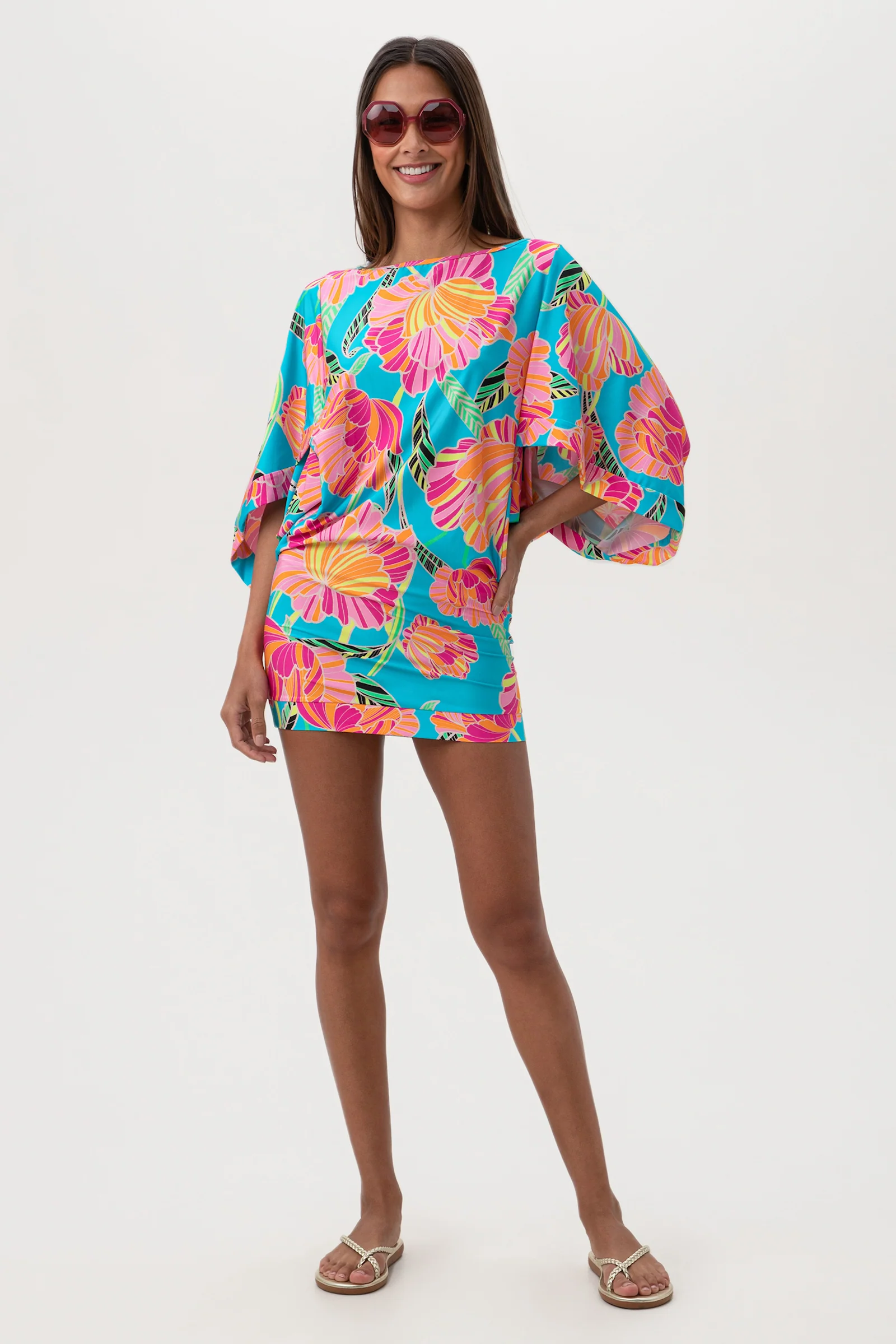 Women's Poppy Boatneck Tunic Swim Cover-Up Dress - Image 2