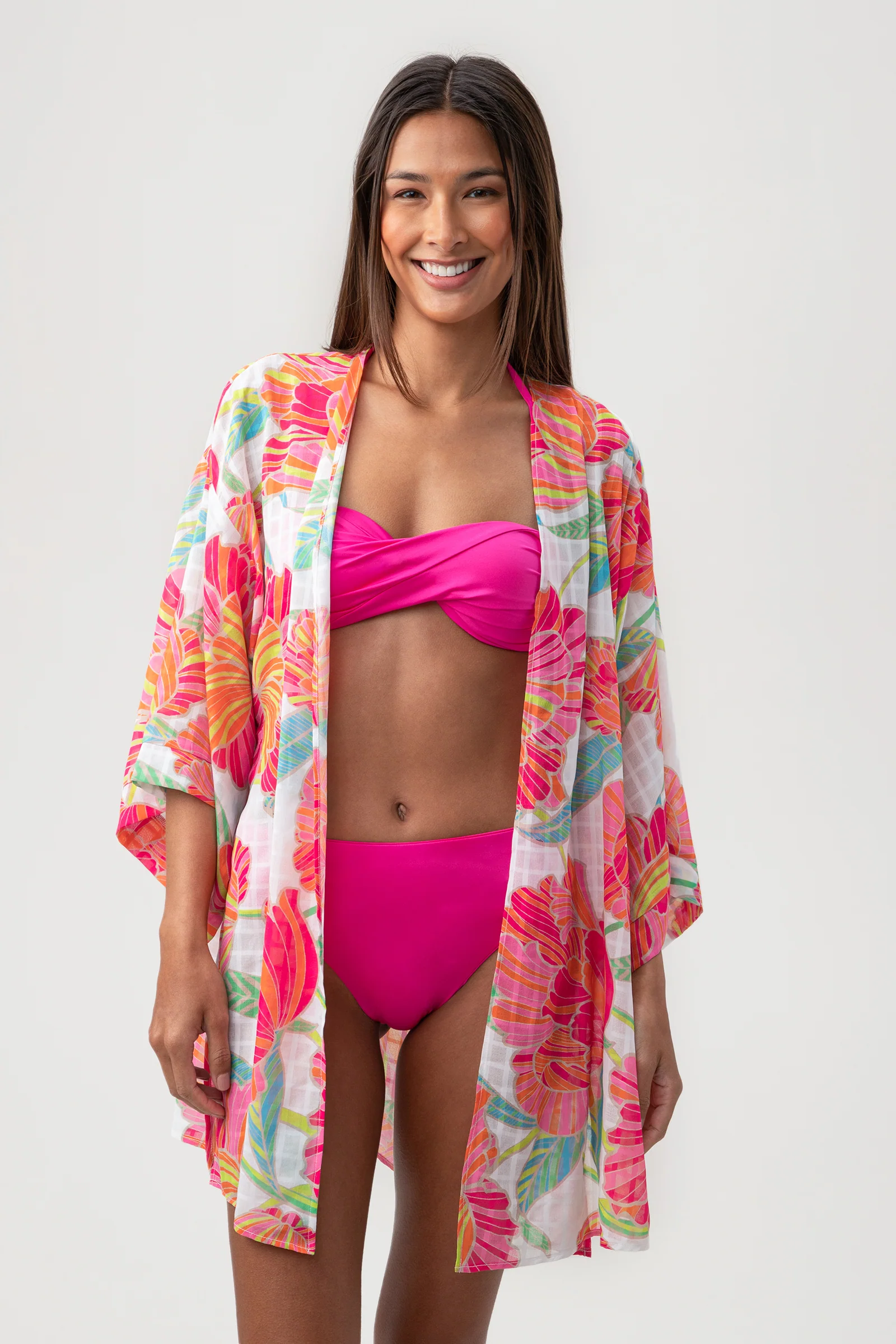 Women's Poppy Tie Front Swim Cover-Up Shirt