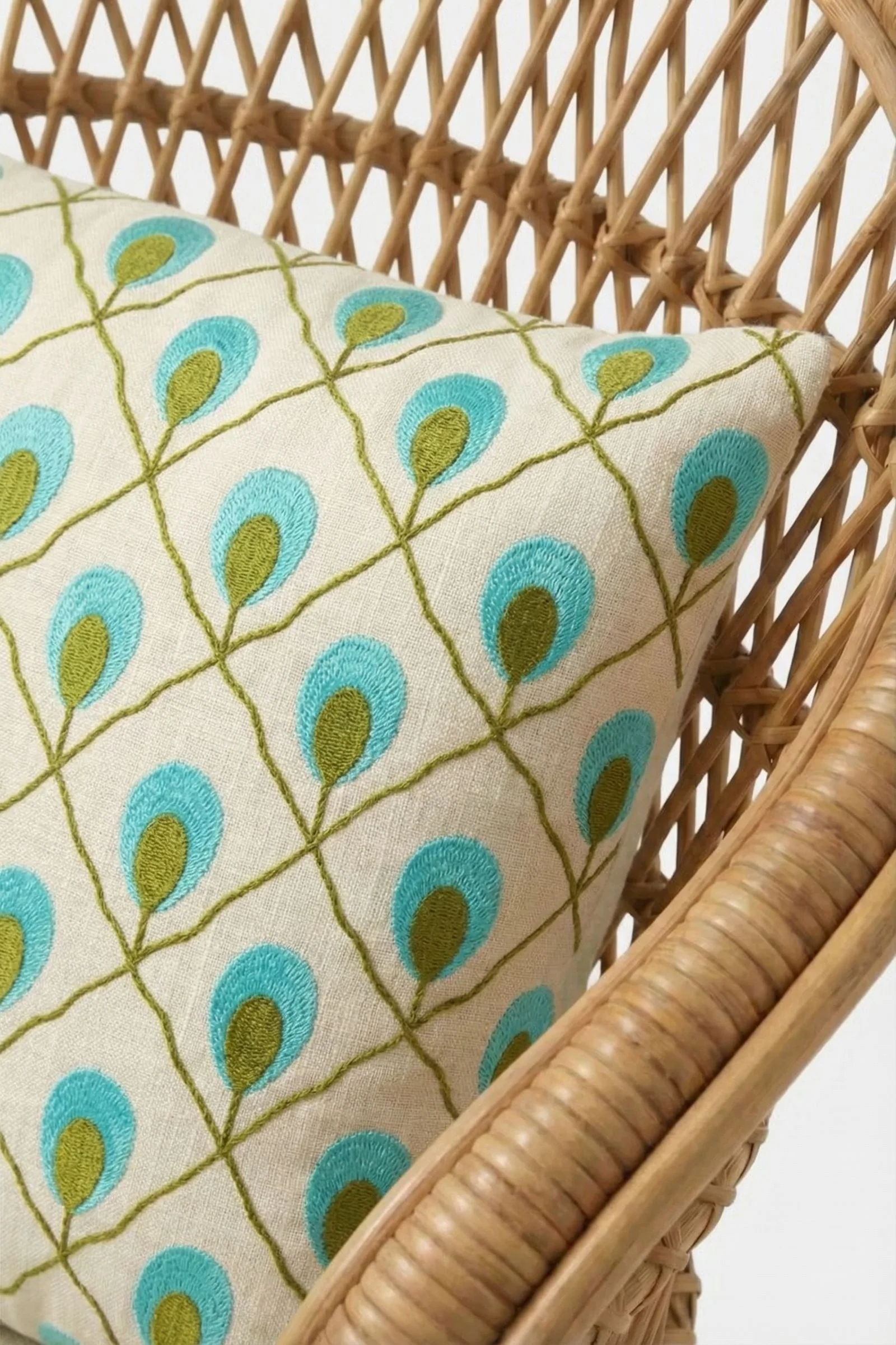 Roseville Embroidered Lumbar Pillow - Image 3