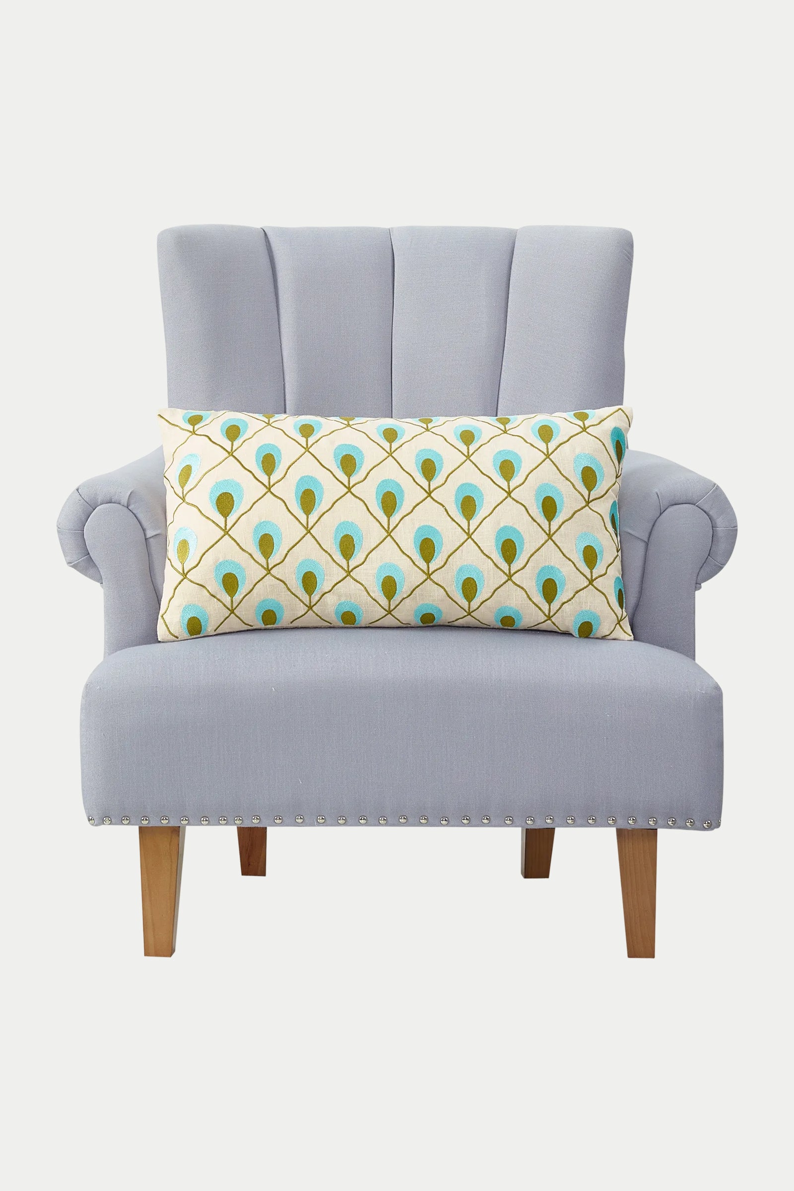 Roseville Embroidered Lumbar Pillow - Image 6