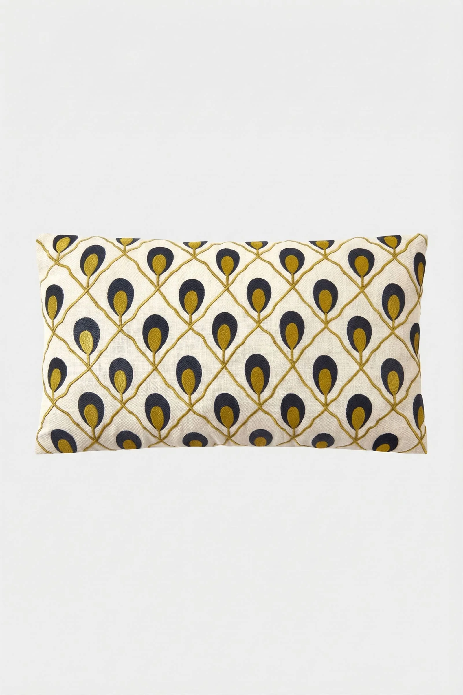 Roseville Embroidered Lumbar Pillow