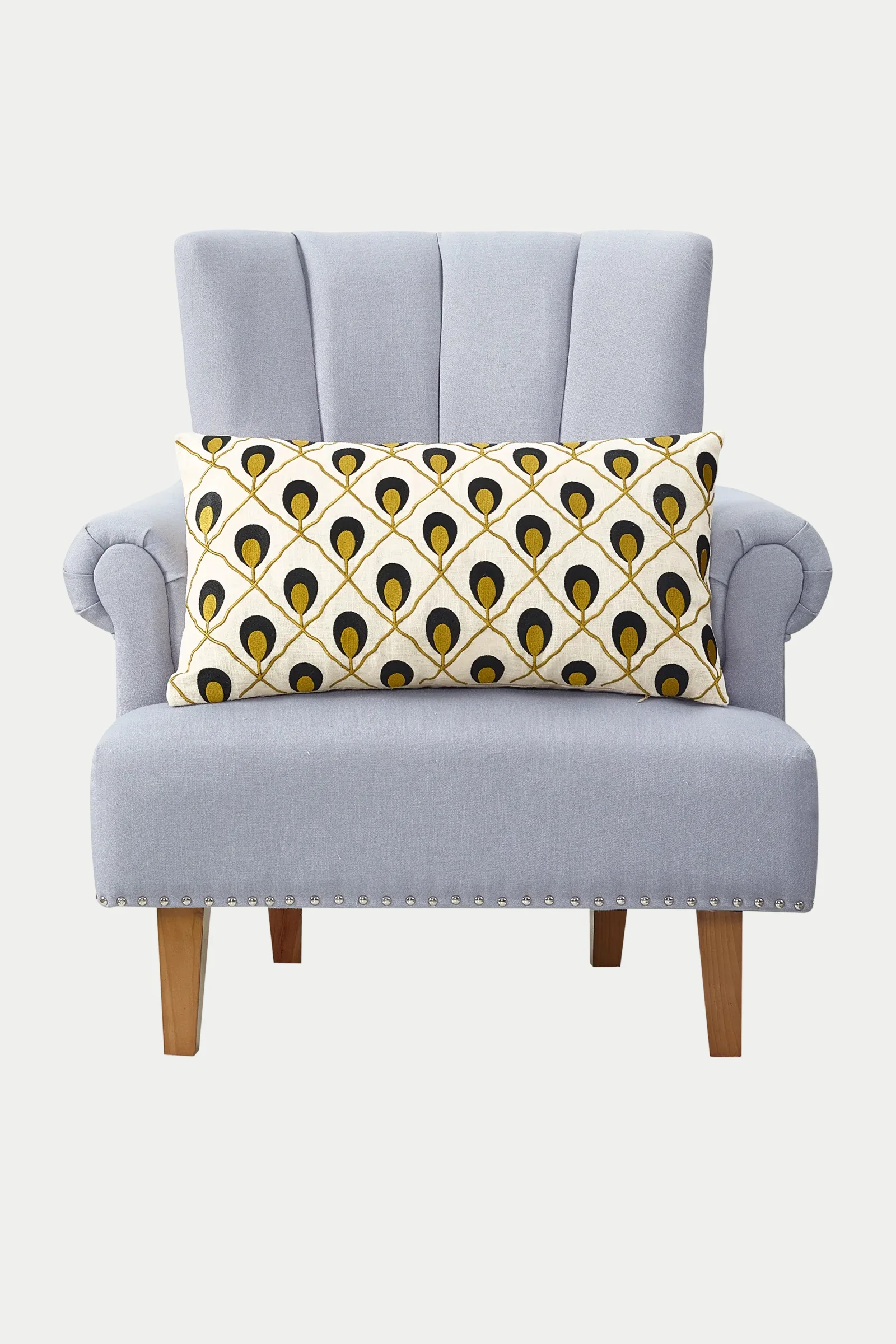 Roseville Embroidered Lumbar Pillow - Image 6