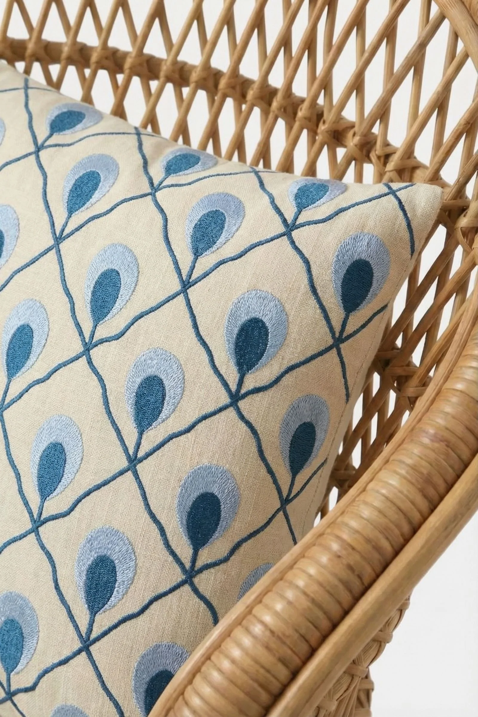 Roseville Embroidered Lumbar Pillow - Image 3