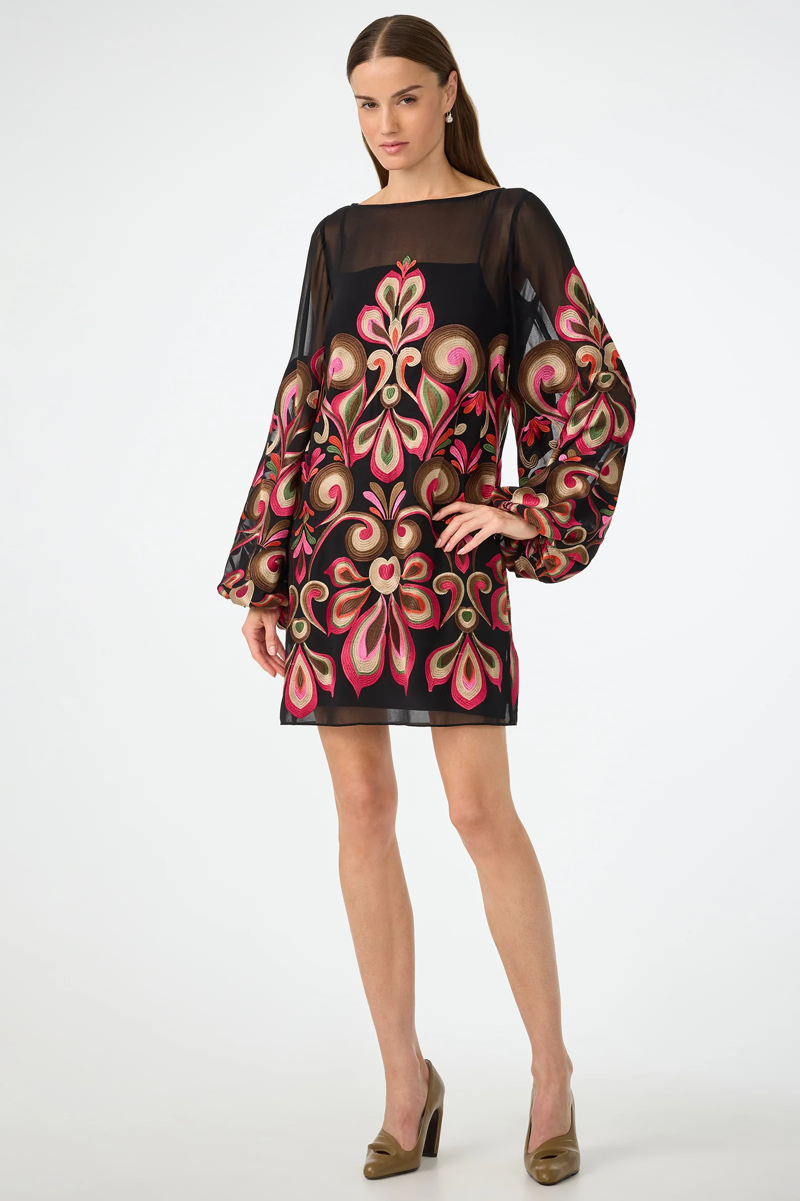 Salim Embroidered Mini Dress