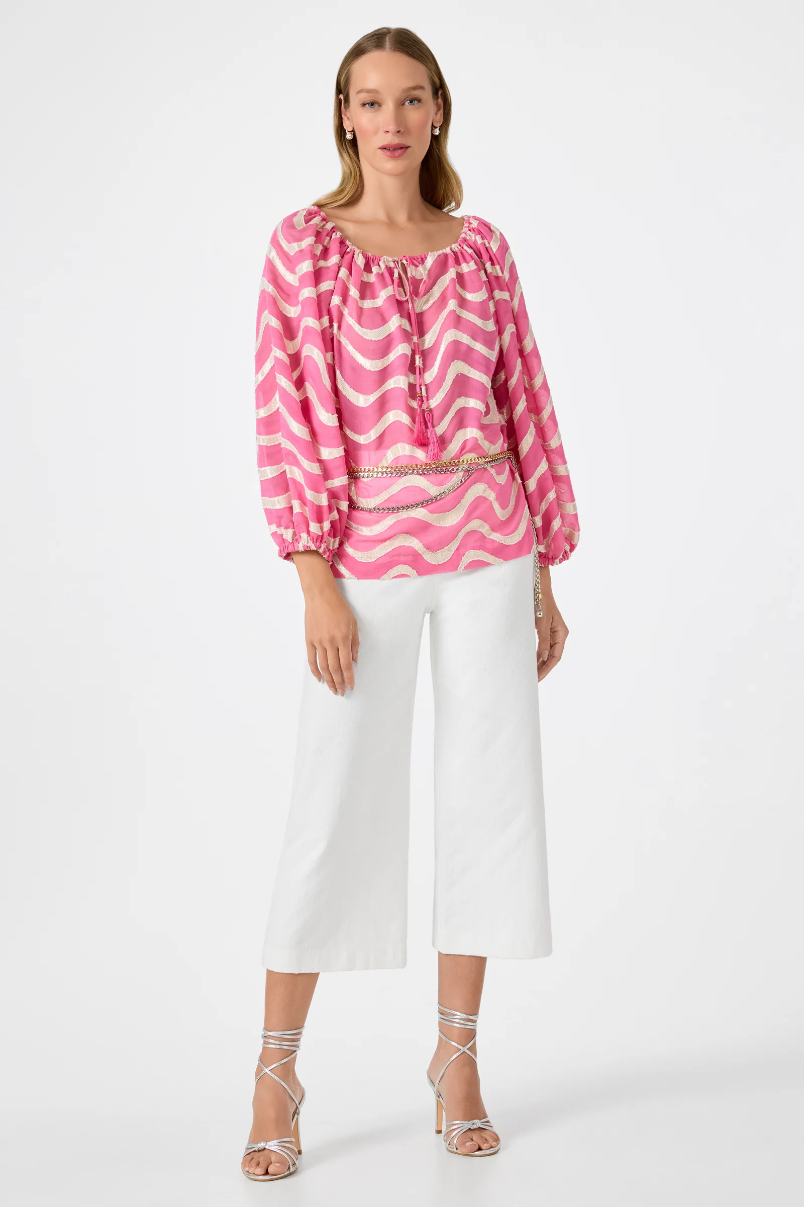 Sandia Blouson Top - Pinku - Image 2