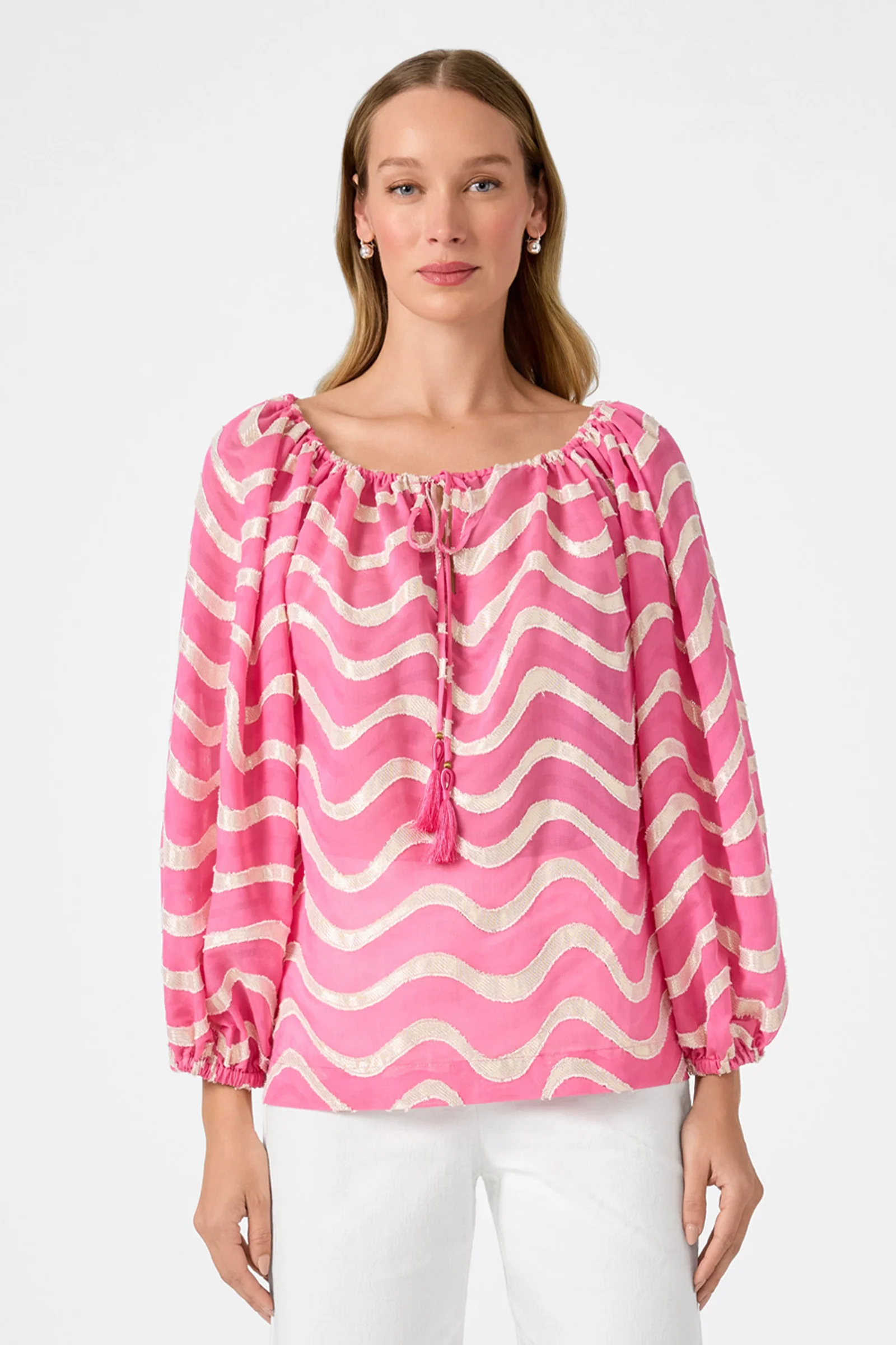 Sandia Blouson Top - Pinku - Image 3