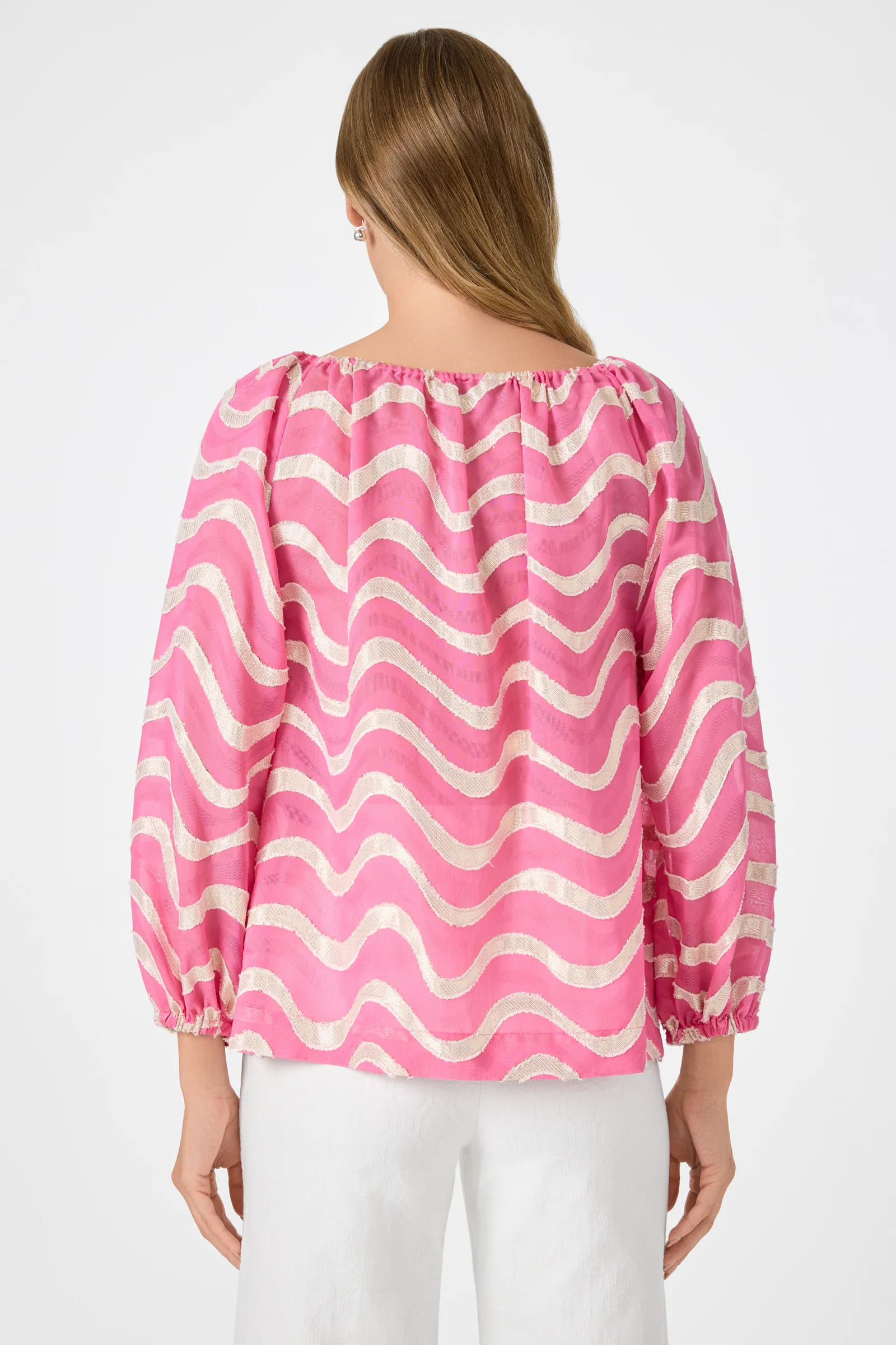 Sandia Blouson Top - Pinku - Image 5