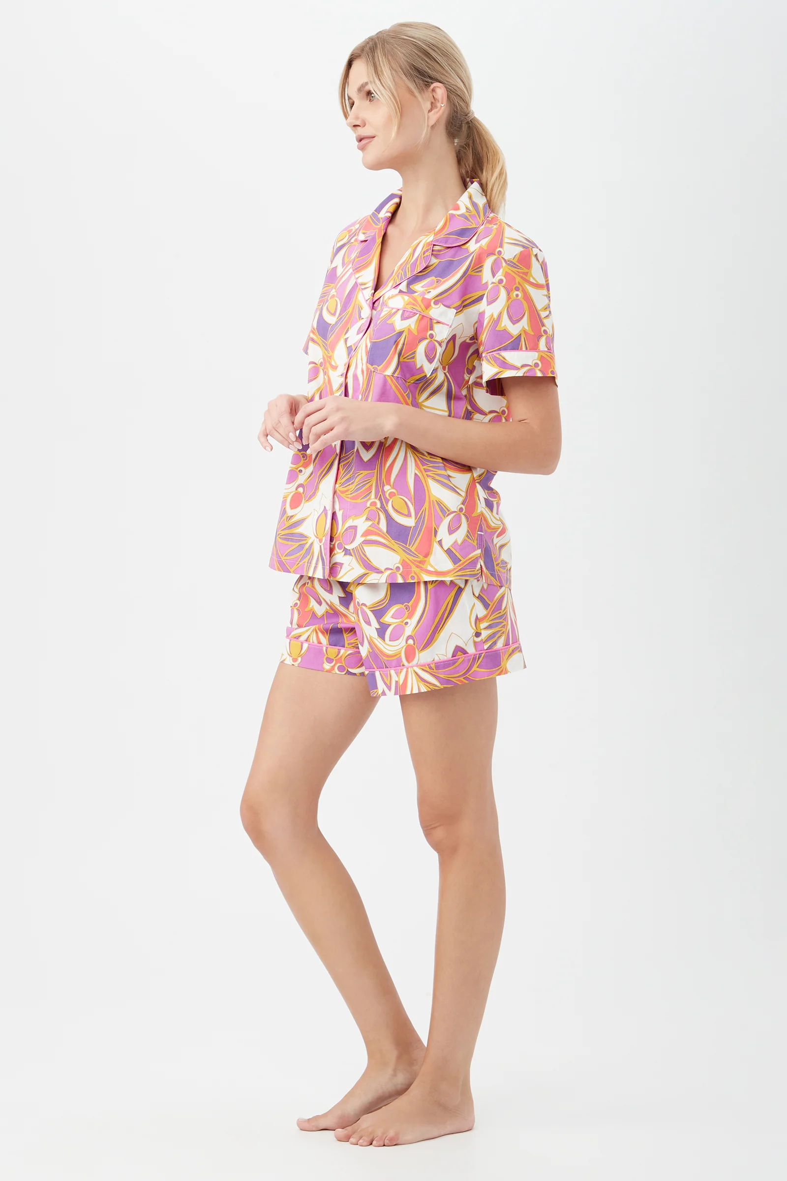 Senegal Garden Women's Short Sleeve Shorty Poplin PJ Set - Image 3