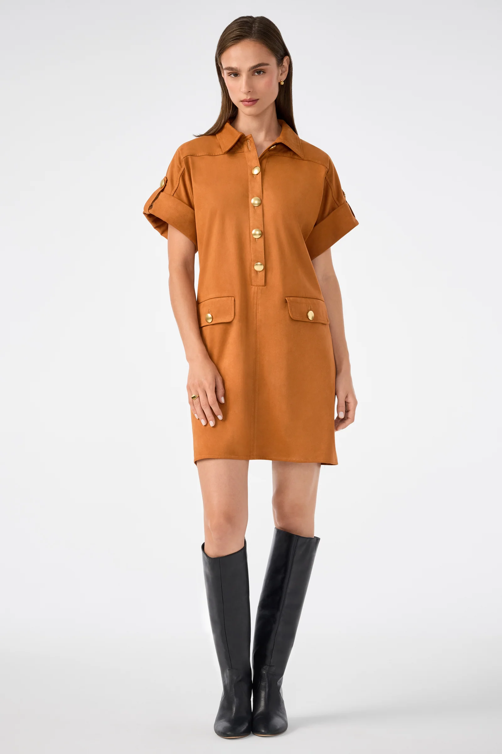 Sequoia Suede Mini Shirtdress