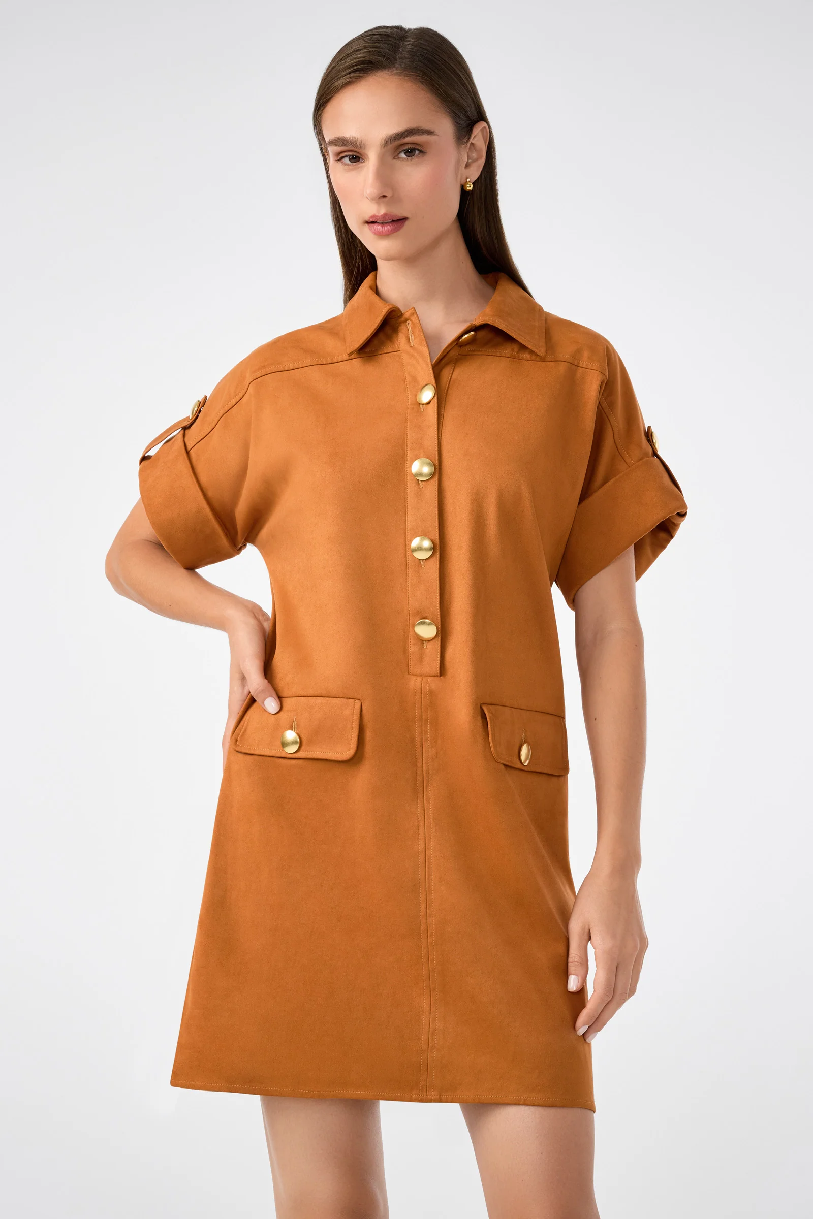Sequoia Suede Mini Shirtdress - Image 2