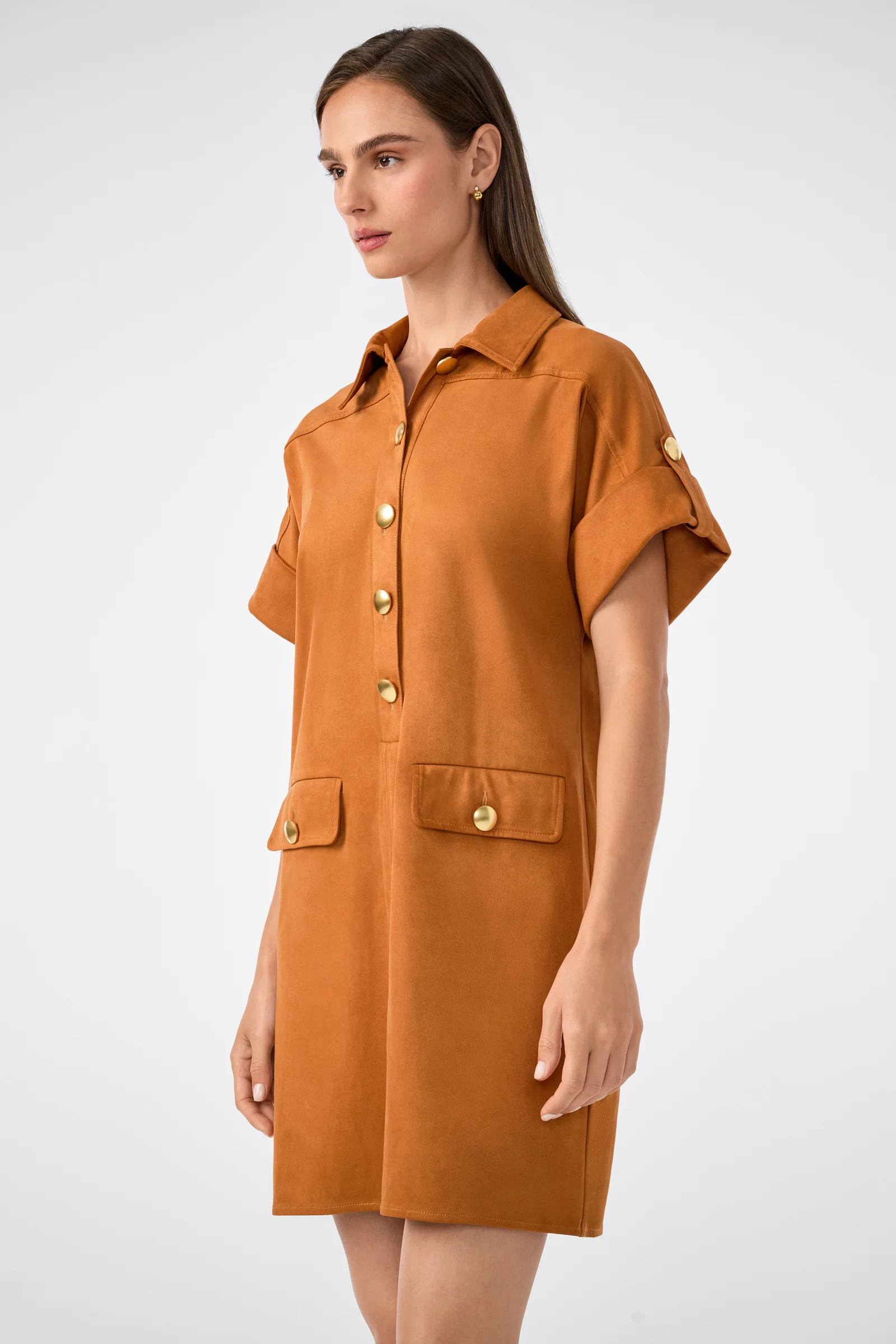 Sequoia Suede Mini Shirtdress - Image 3