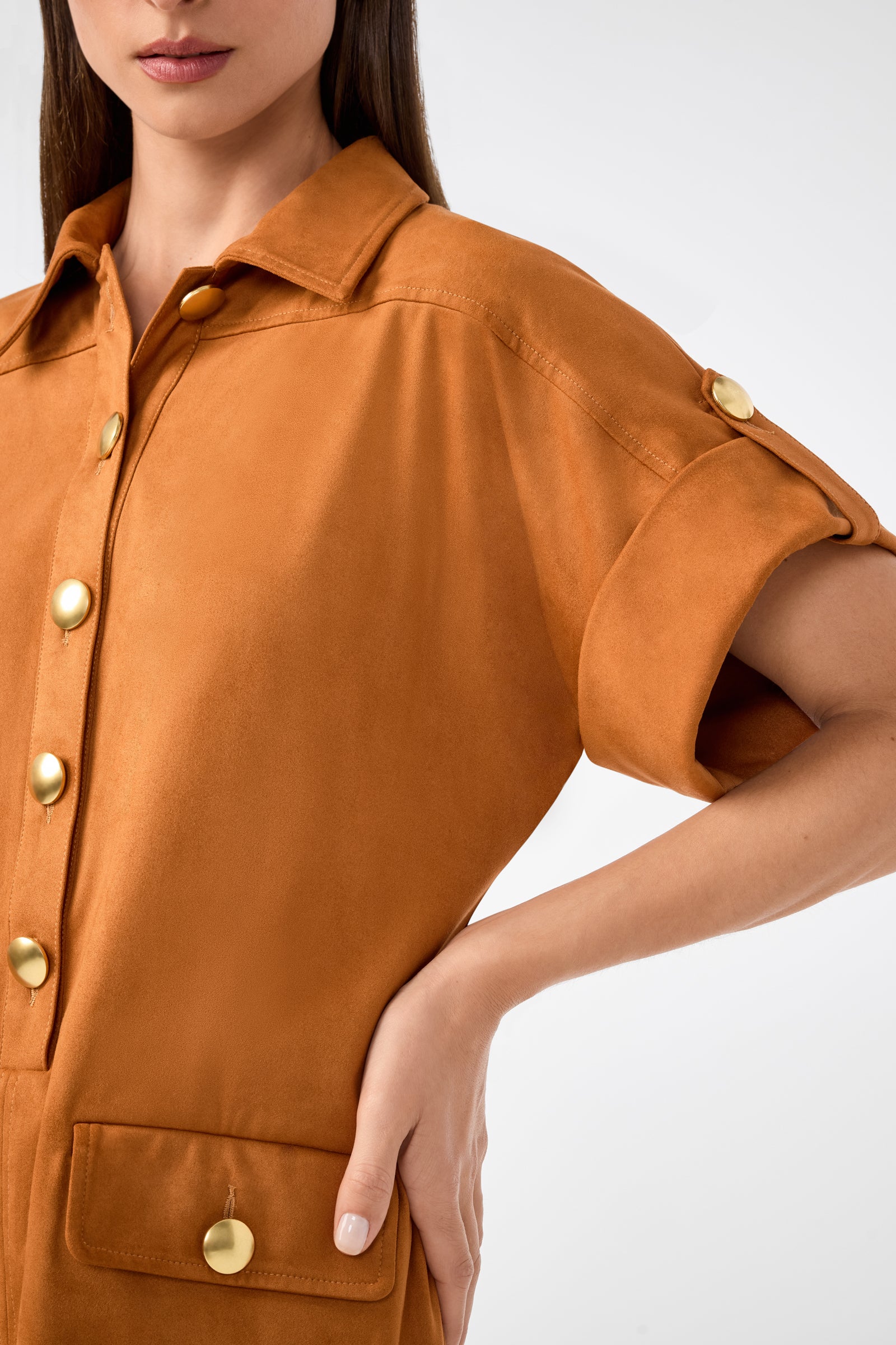 Sequoia Suede Mini Shirtdress - Image 5