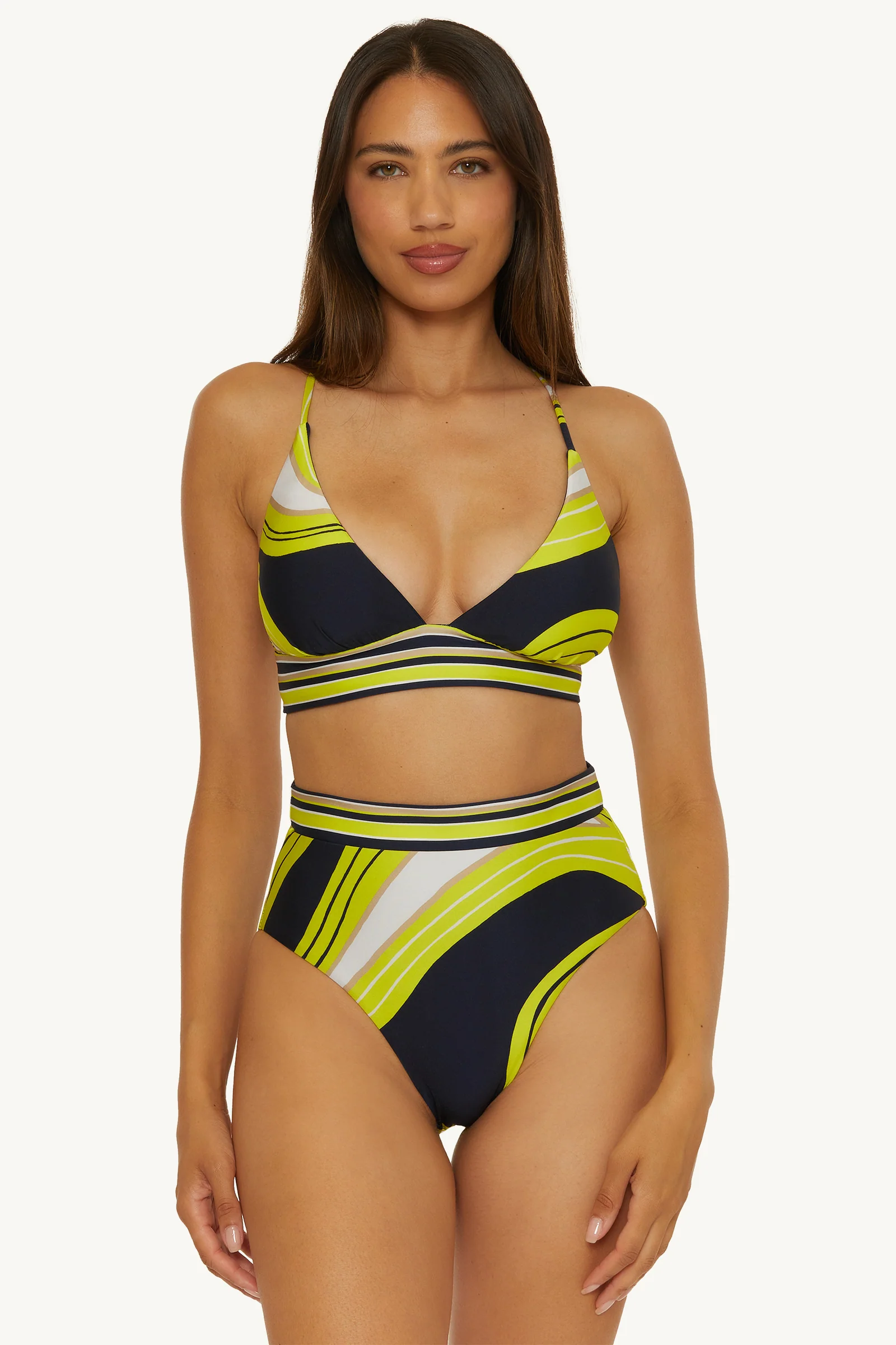 Reversible High-Waist Swim Bottom - Serena Swirl