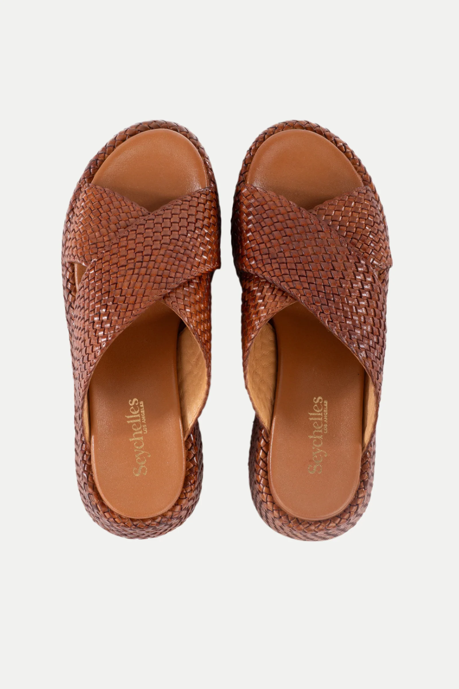Key West Woven Leather Platform Slide Sandals - Image 3
