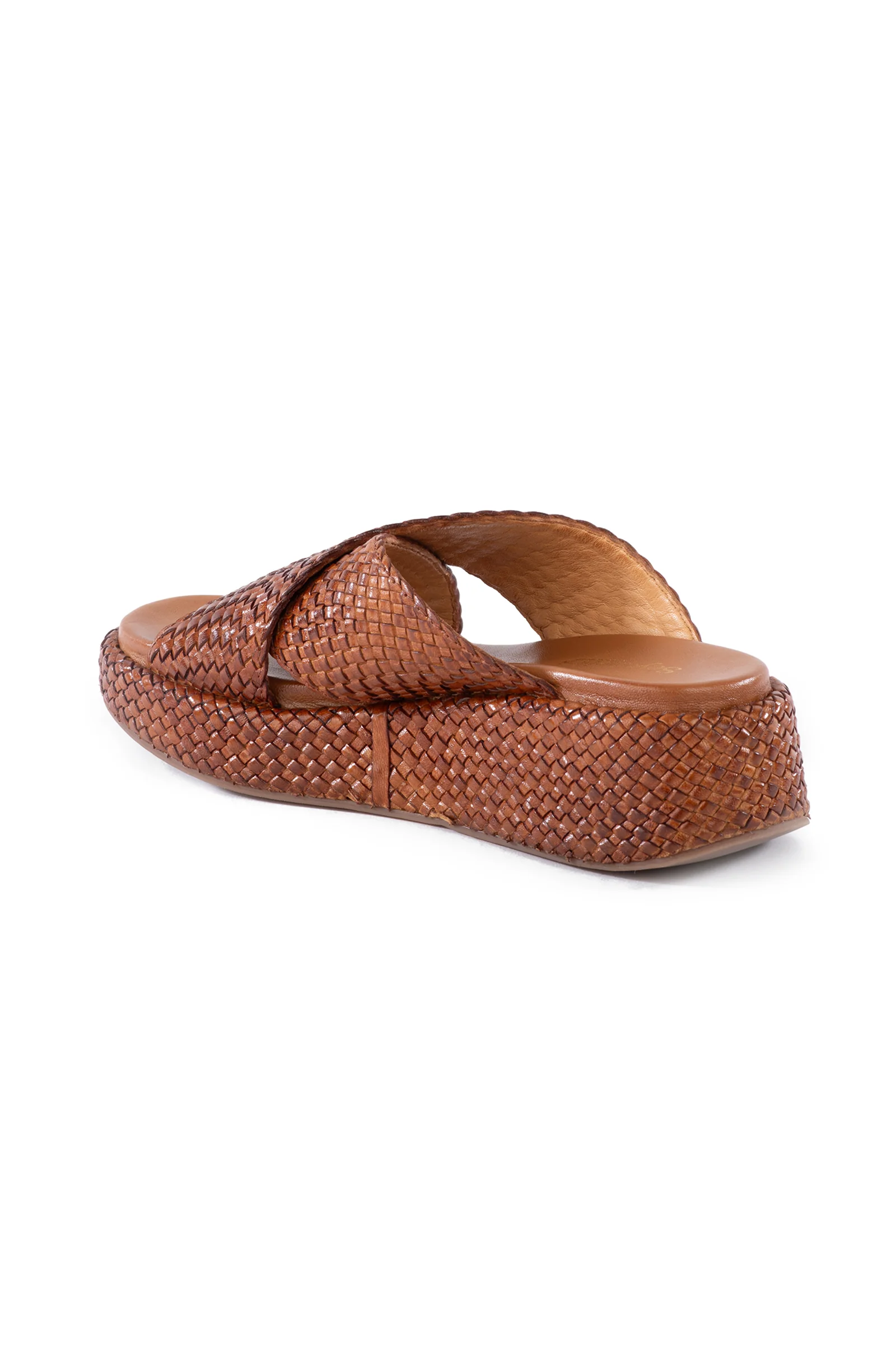 Key West Woven Leather Platform Slide Sandals - Image 5
