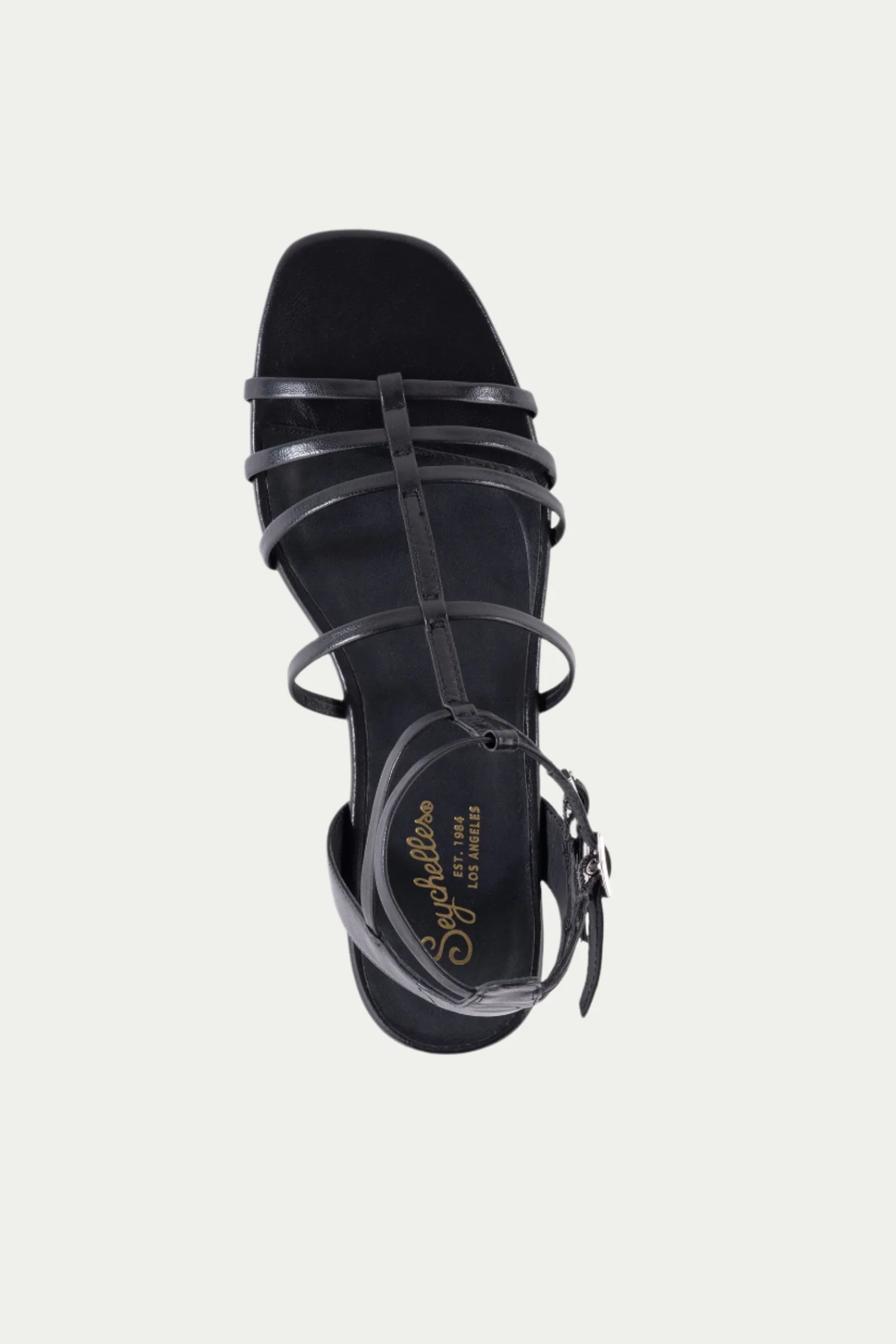 Luxurious Wedge Sandal - Black Leather - Image 3