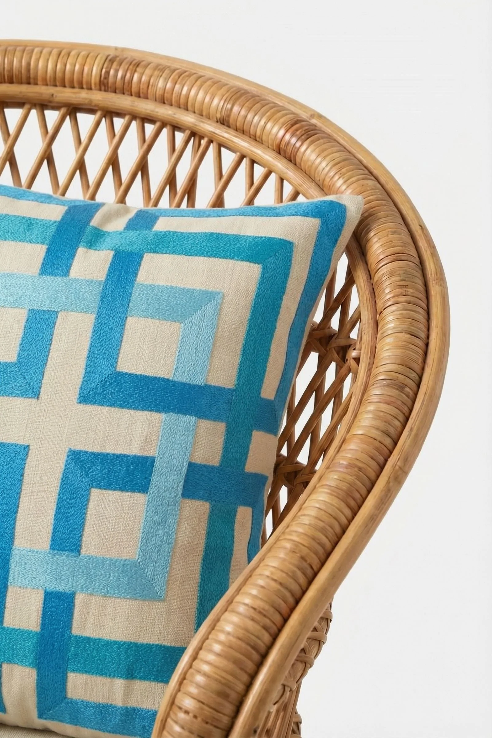 Shanghai Links Embroidered Square Pillow - Image 3