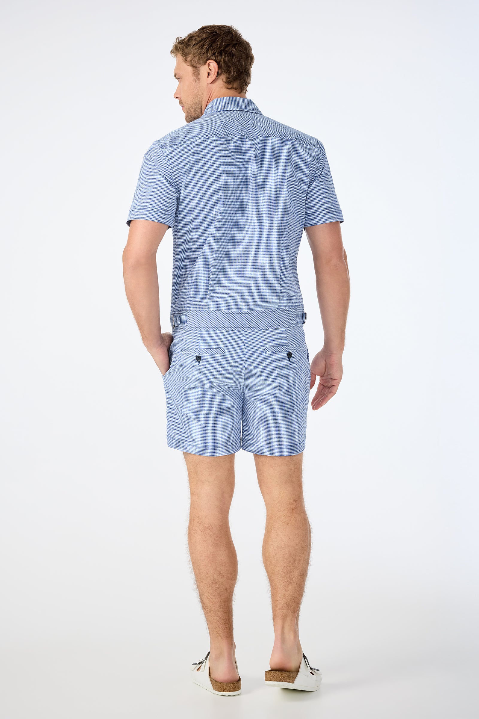 Sherman Short Jumpsuit - Ocean Gingham - Image 4