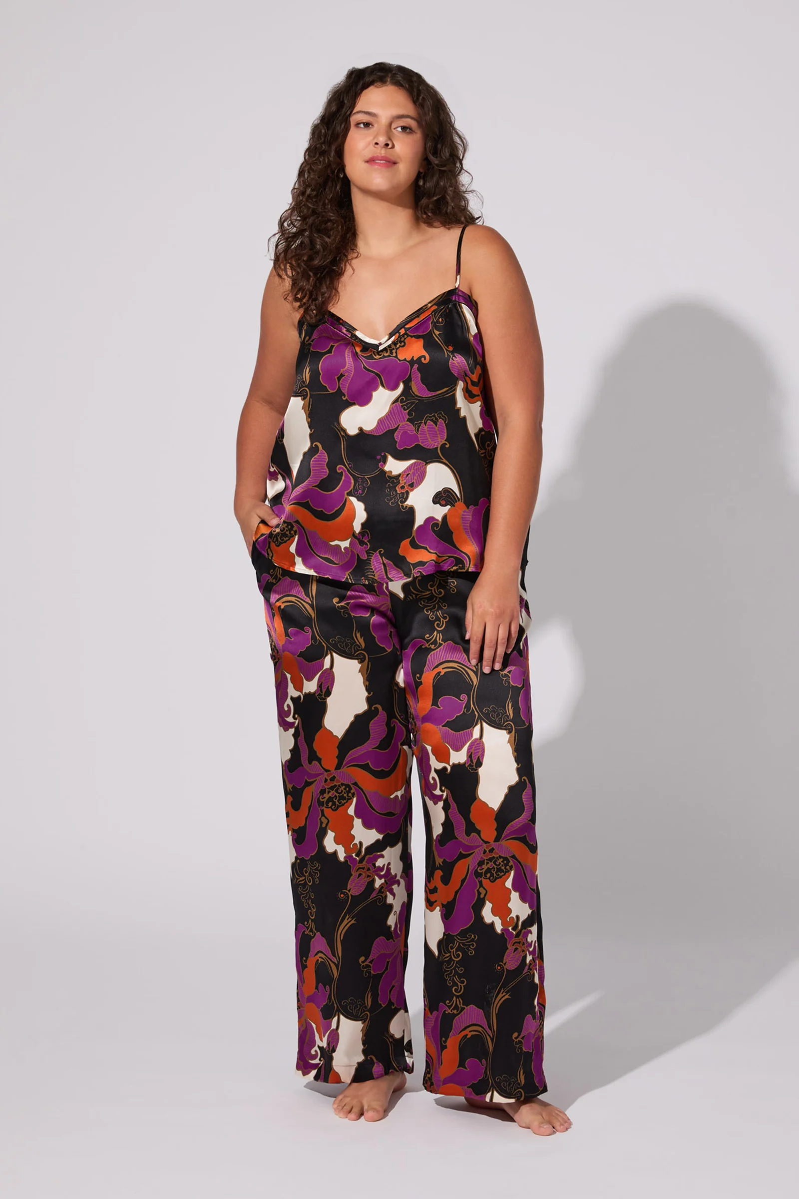 Silk Cami PJ Set - Fall Floral - Image 4