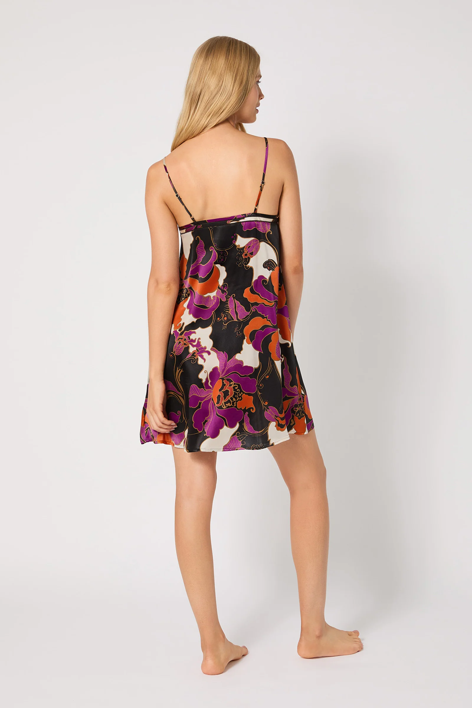 Silk Chemise Nightgown - Fall Floral - Image 3