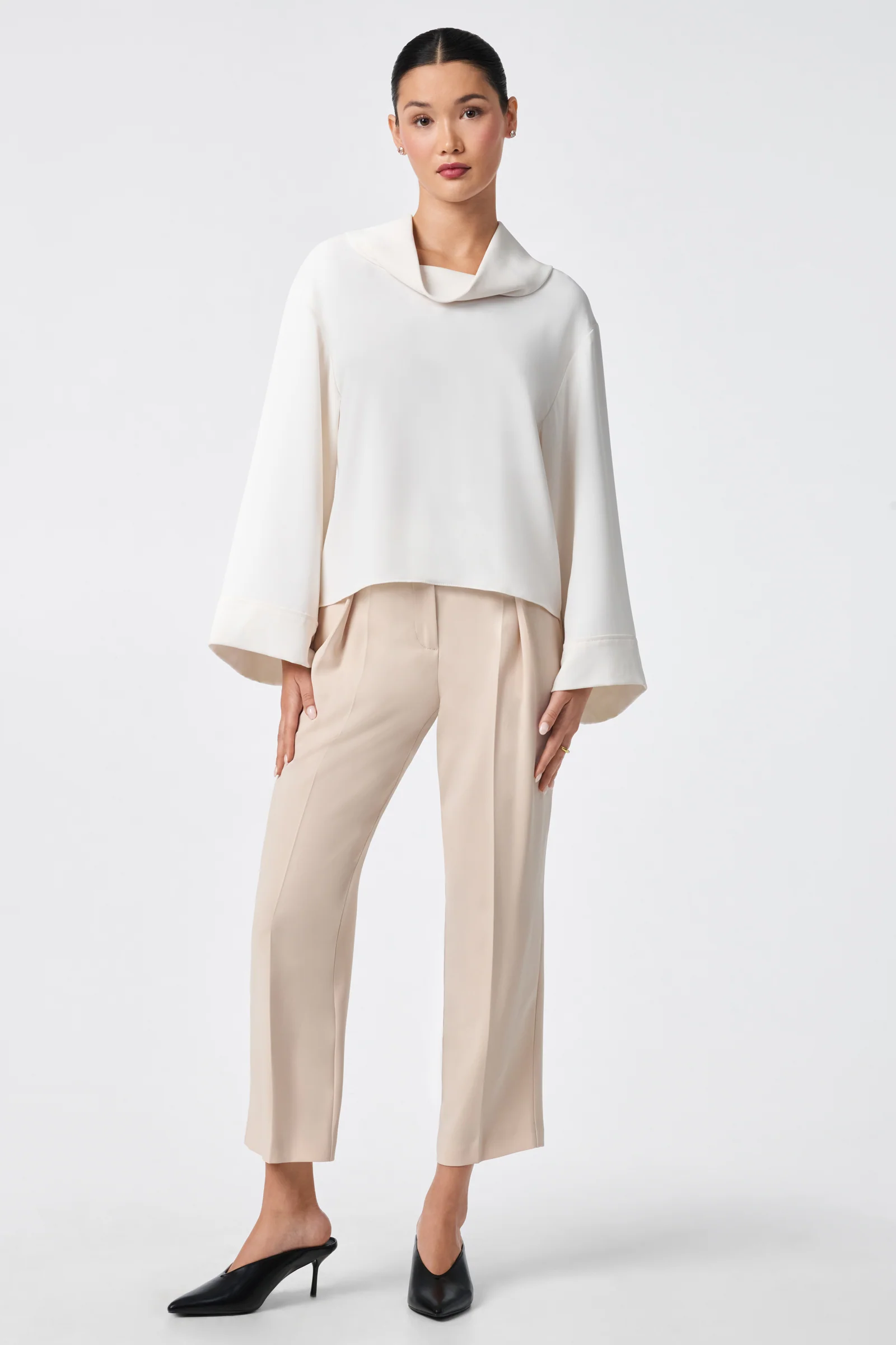 Staged Folded Collar Top - Image 7