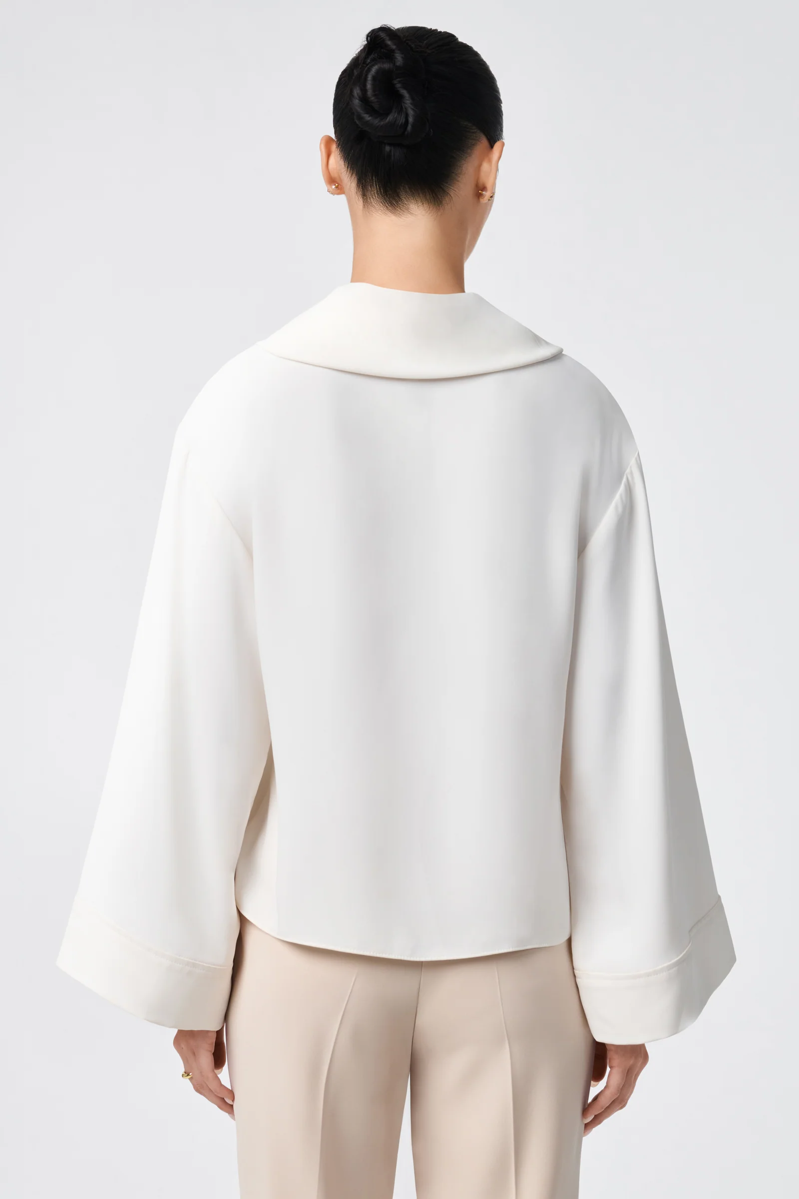 Staged Folded Collar Top - Image 9