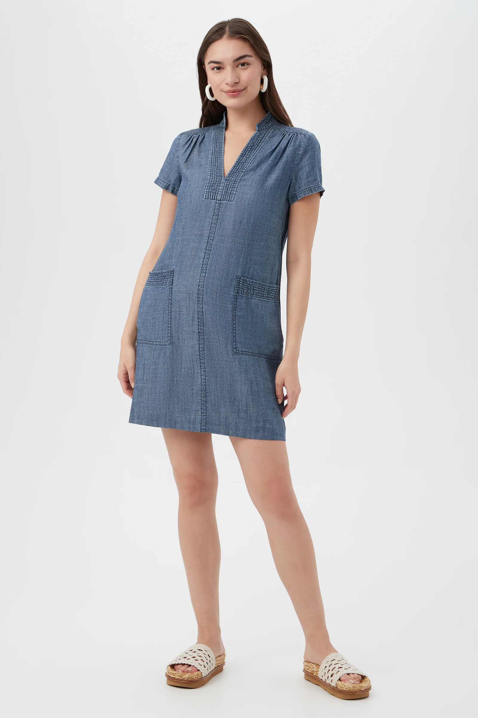 Suntan Chambray Dress