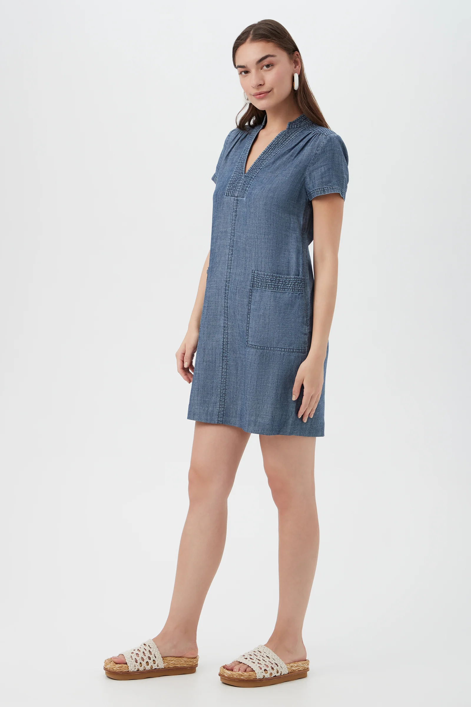 Suntan Chambray Dress - Image 2