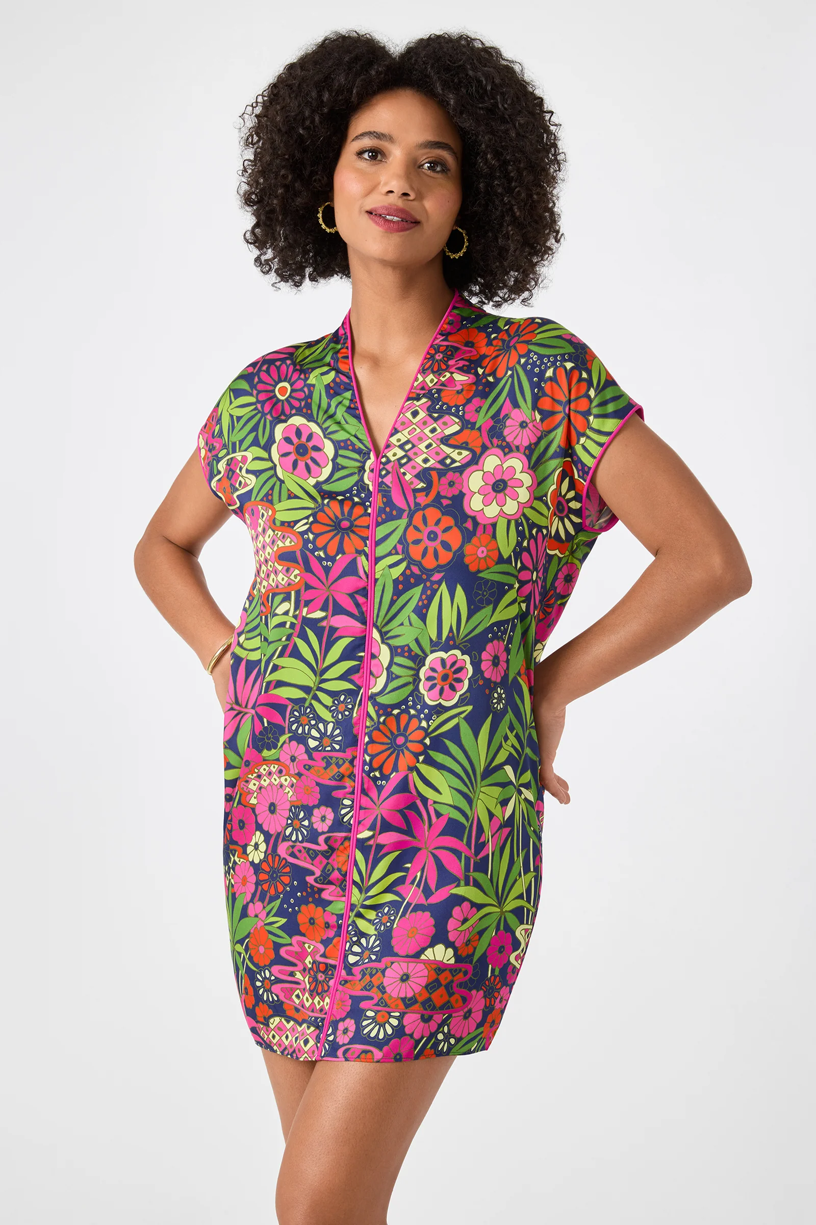 Tarashi Short-Sleeve Mini Dress - Fumi Floral - Image 2