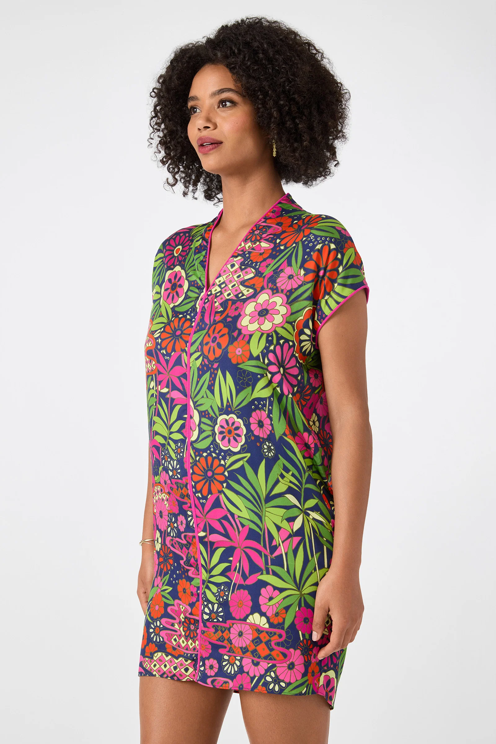 Tarashi Short-Sleeve Mini Dress - Fumi Floral - Image 3