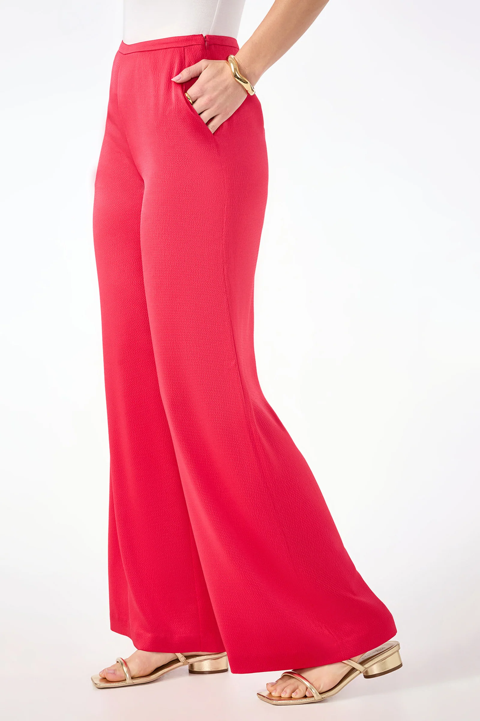 Tavia Wide-Leg Pant - Hammered Satin - Image 3