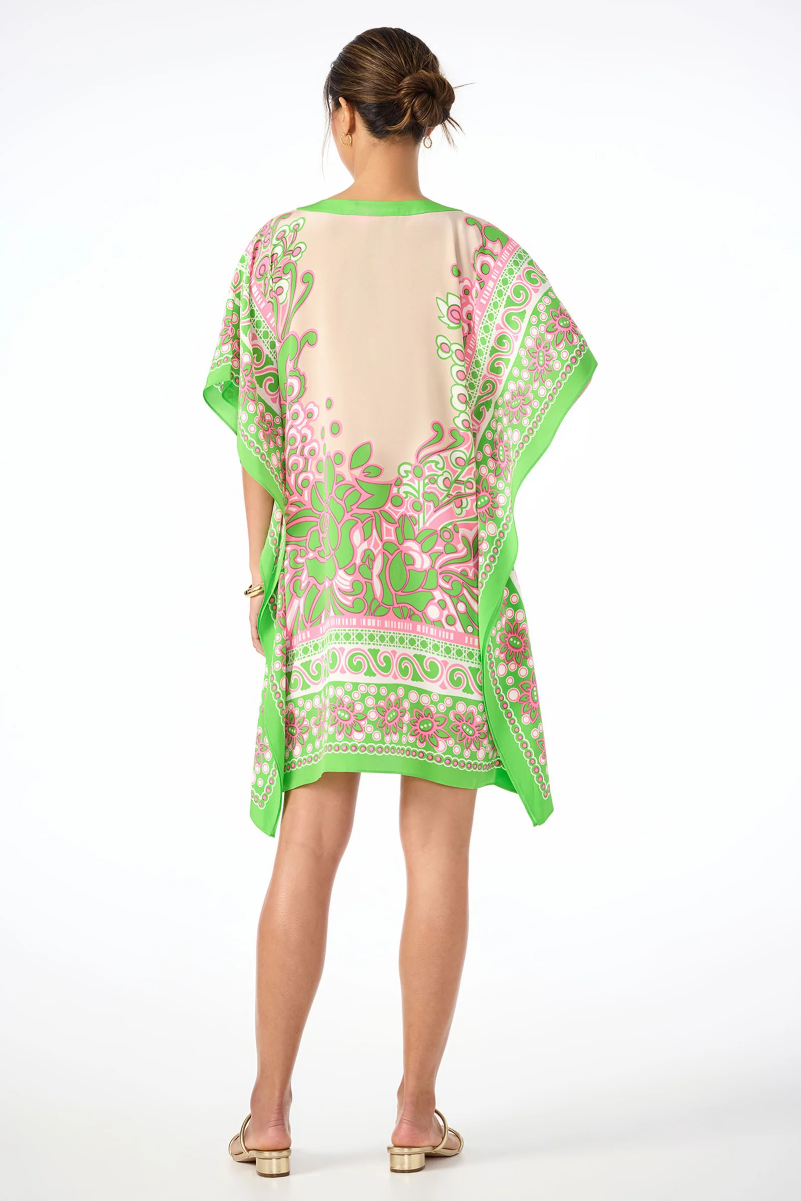 Theodora Caftan Dress - Petra Floral Silk - Image 3