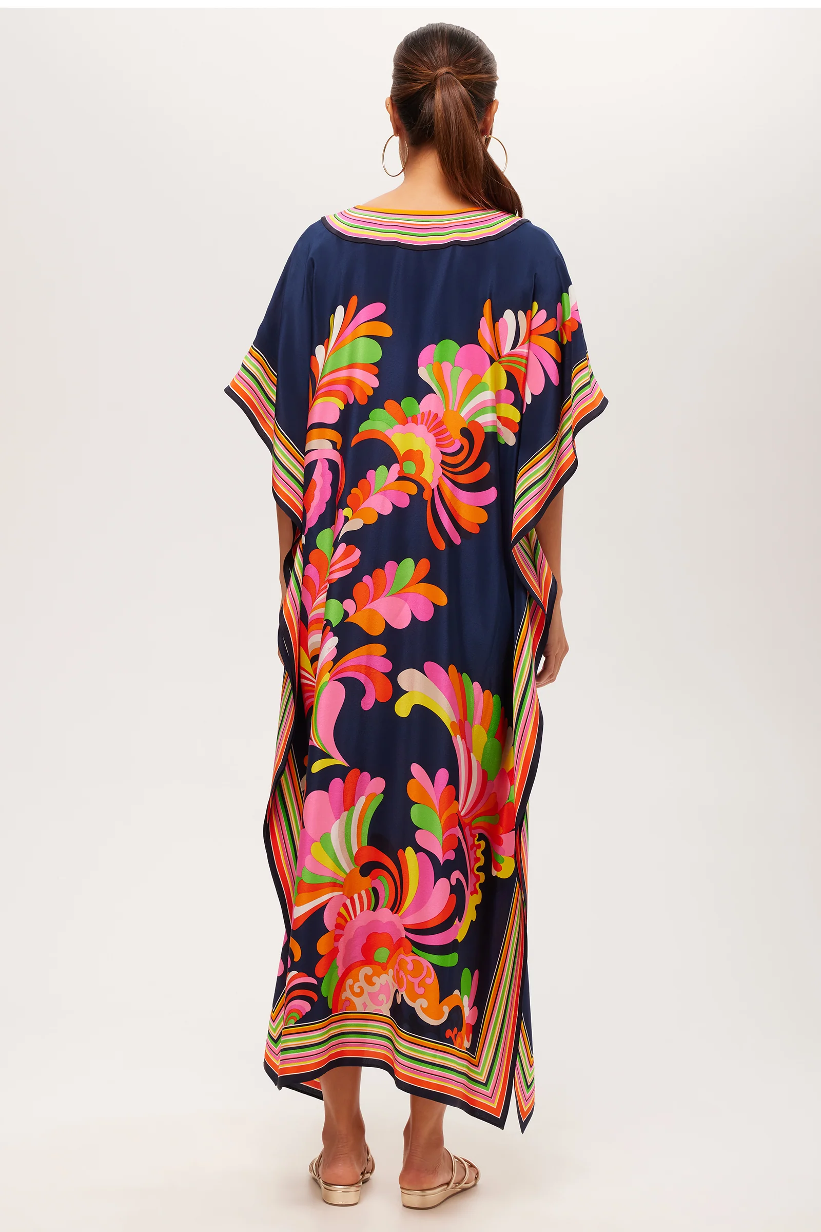 Theodora Maxi Caftan - Paradise Palms Silk - Image 3