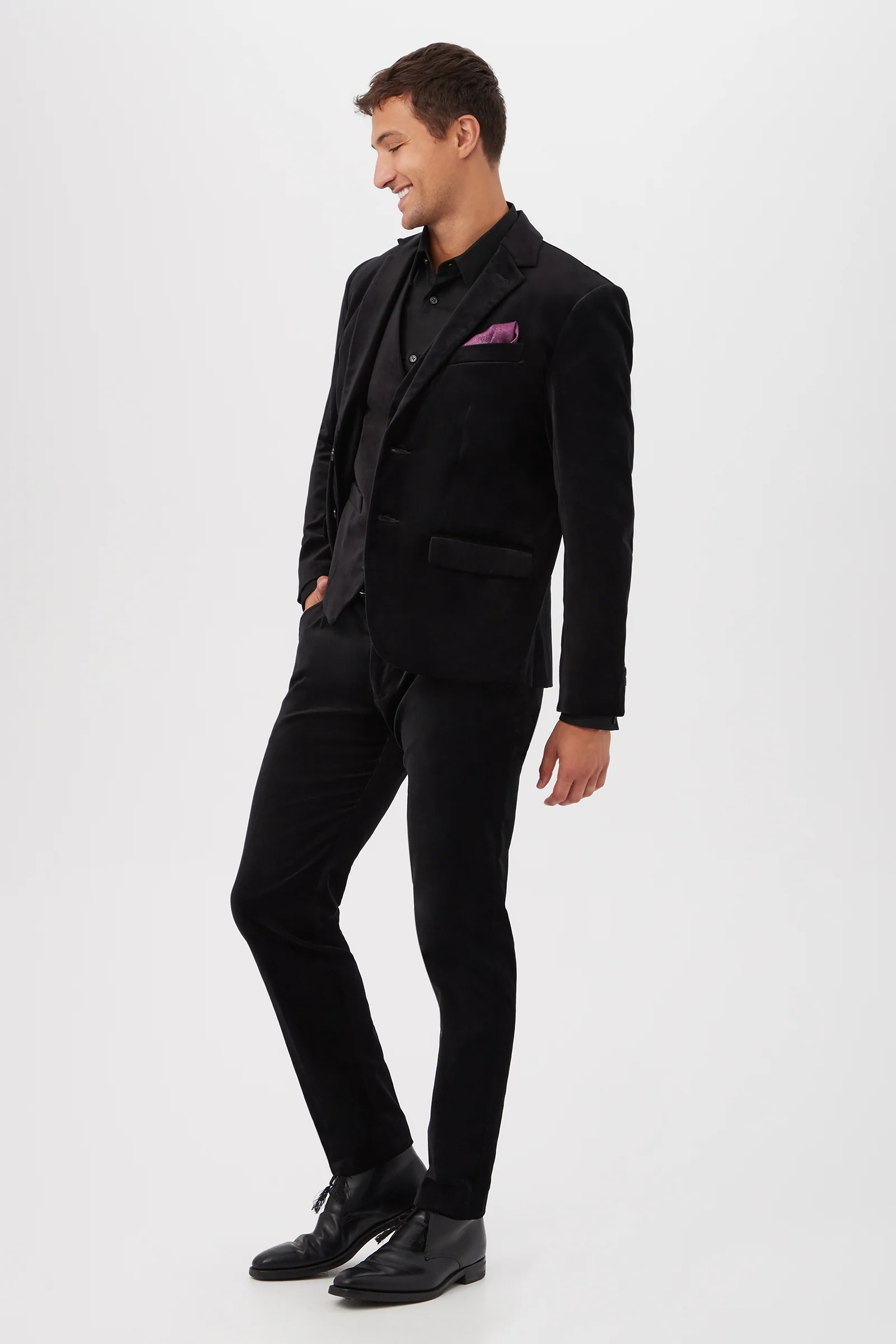 Thurston Blazer - Black Velveteen - Image 3