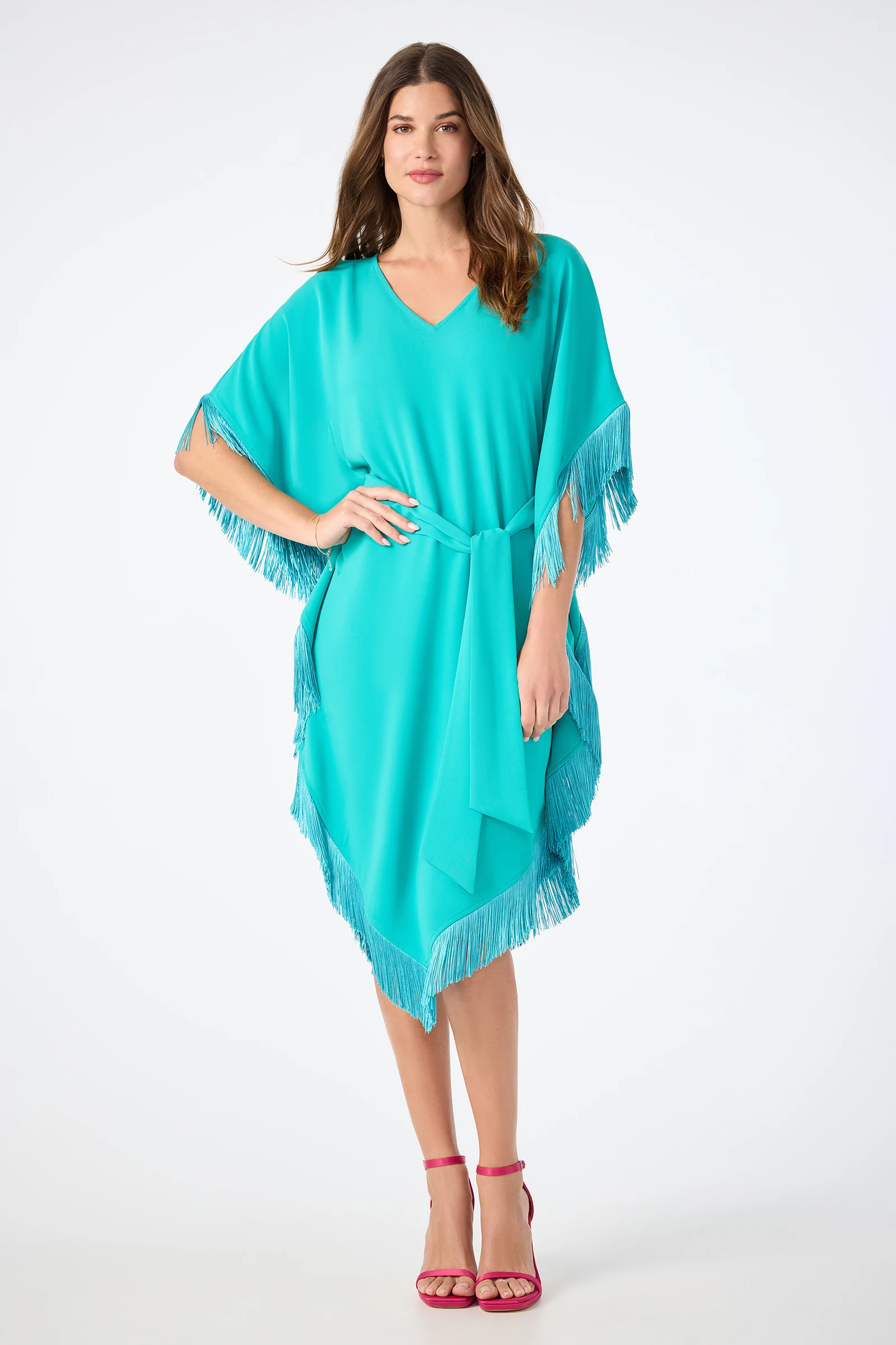 Toulouse Short-Sleeve Fringe Dress