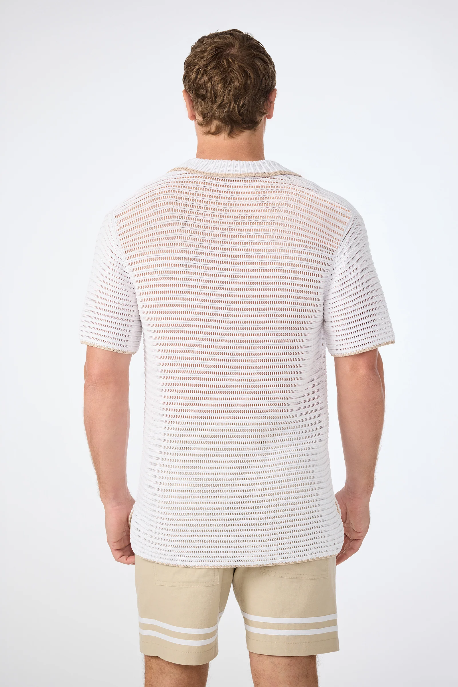 Triston Short-Sleeve Crochet Polo - Image 5