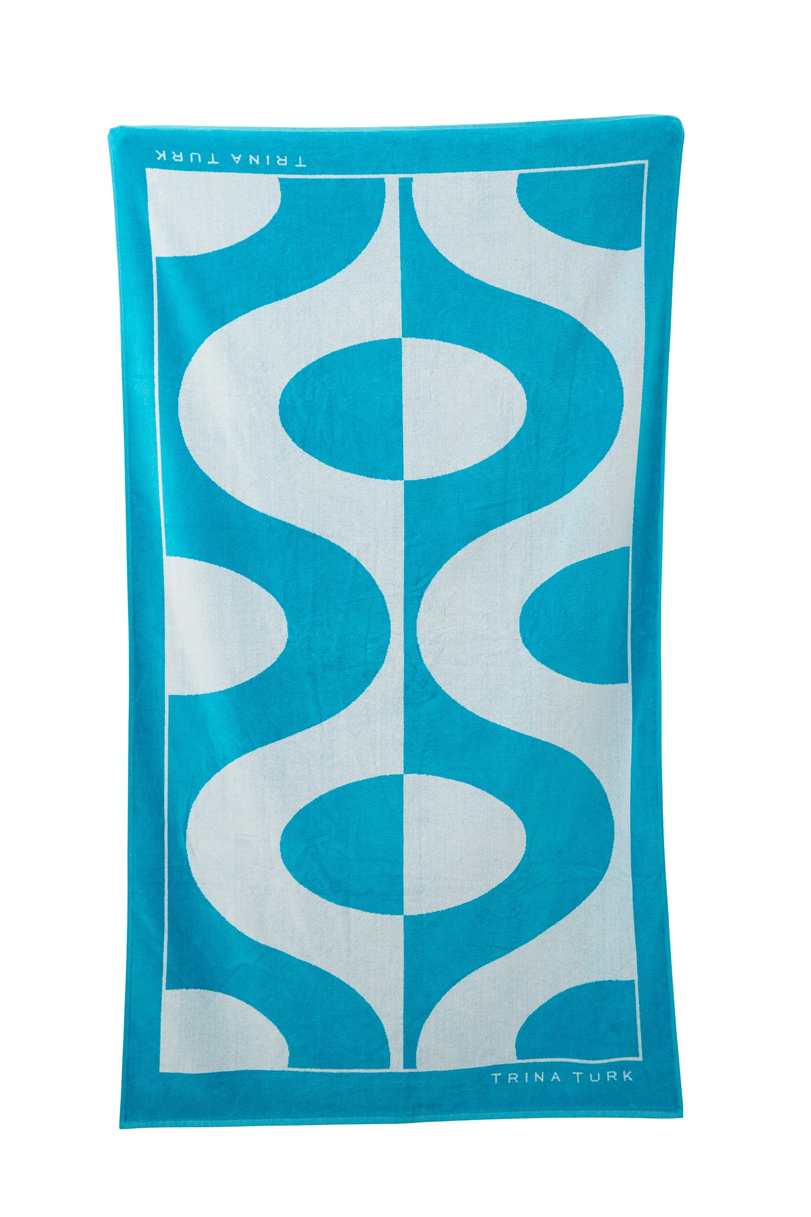 Trina Turk Ogee Blue And White Beach Towel