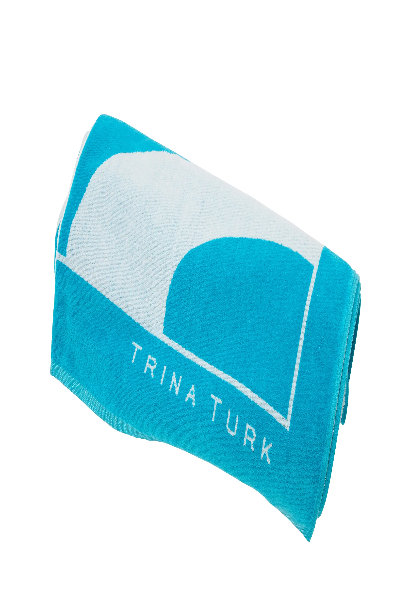 Trina Turk Ogee Blue And White Beach Towel - Image 2