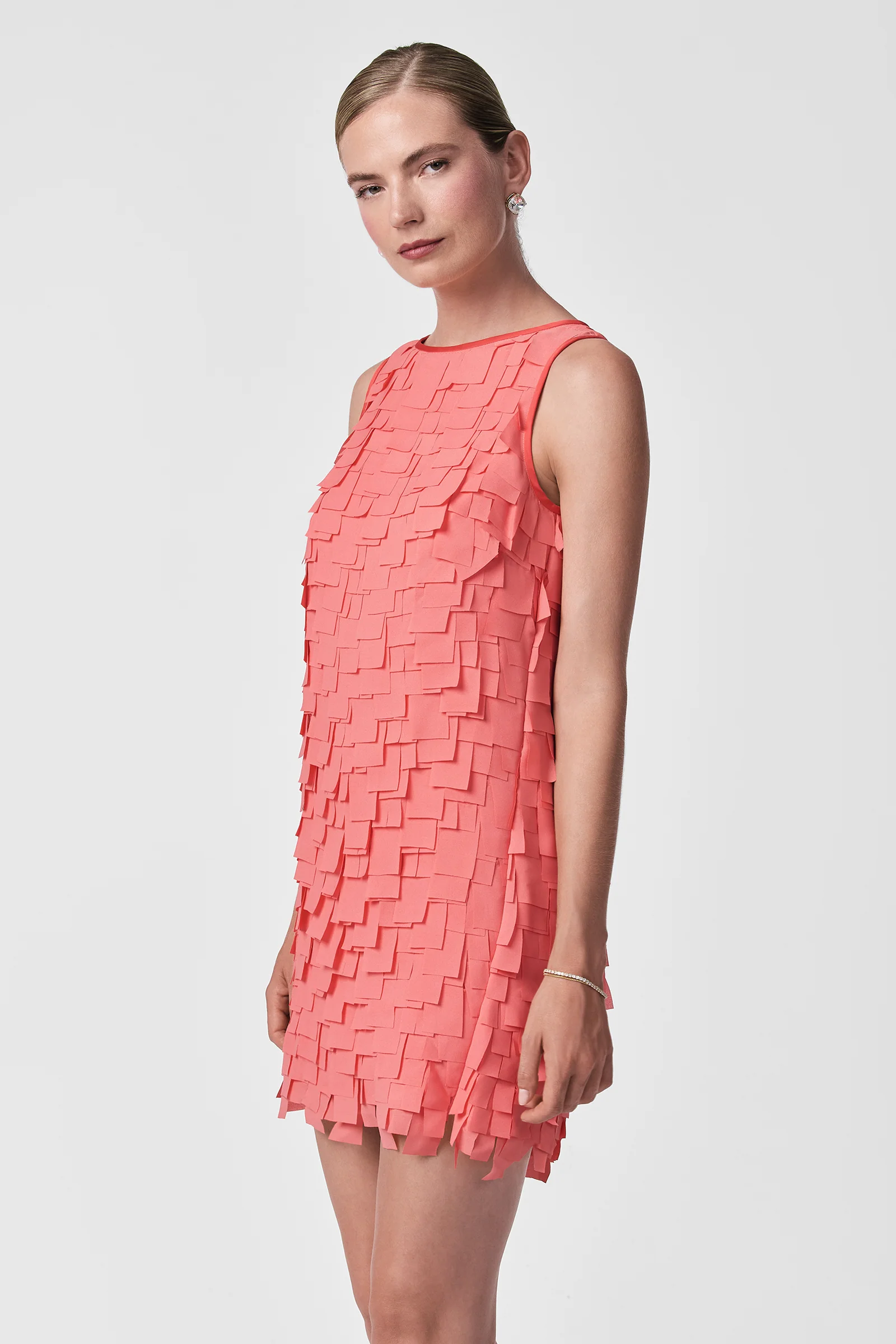 Valdis Sleeveless Shift Dress - Flutter Chiffon - Image 3