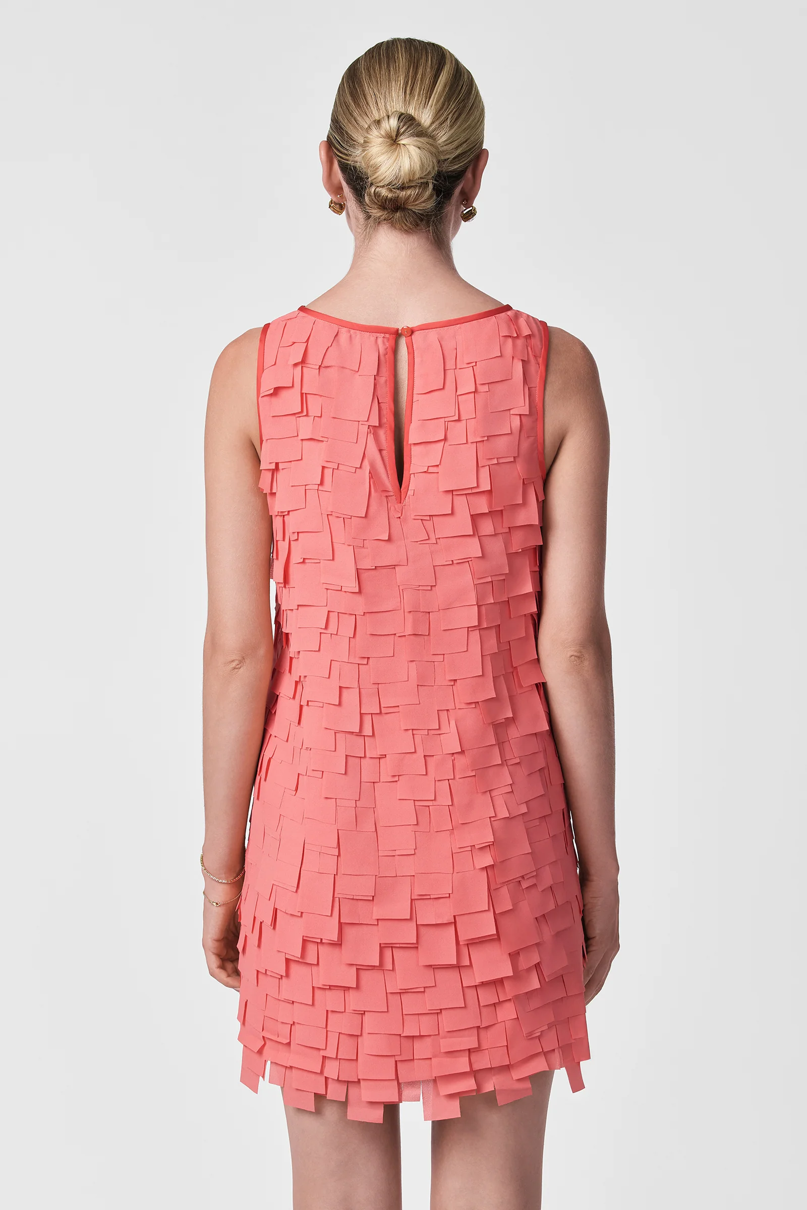 Valdis Sleeveless Shift Dress - Flutter Chiffon - Image 4