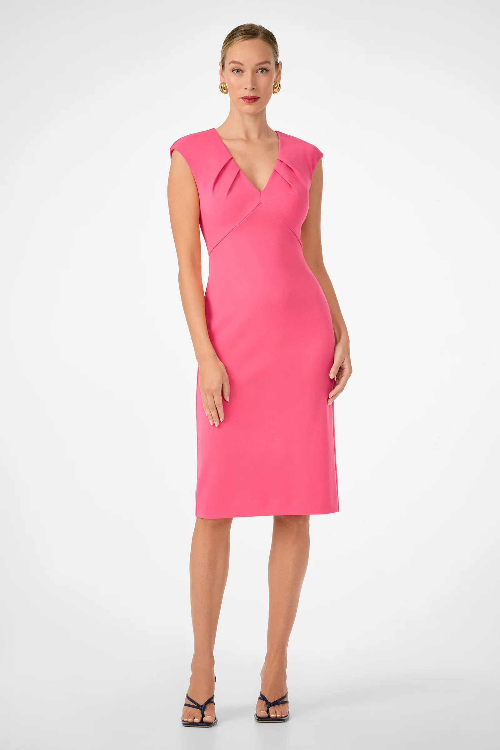 Vibrant V-Neck Midi Dress