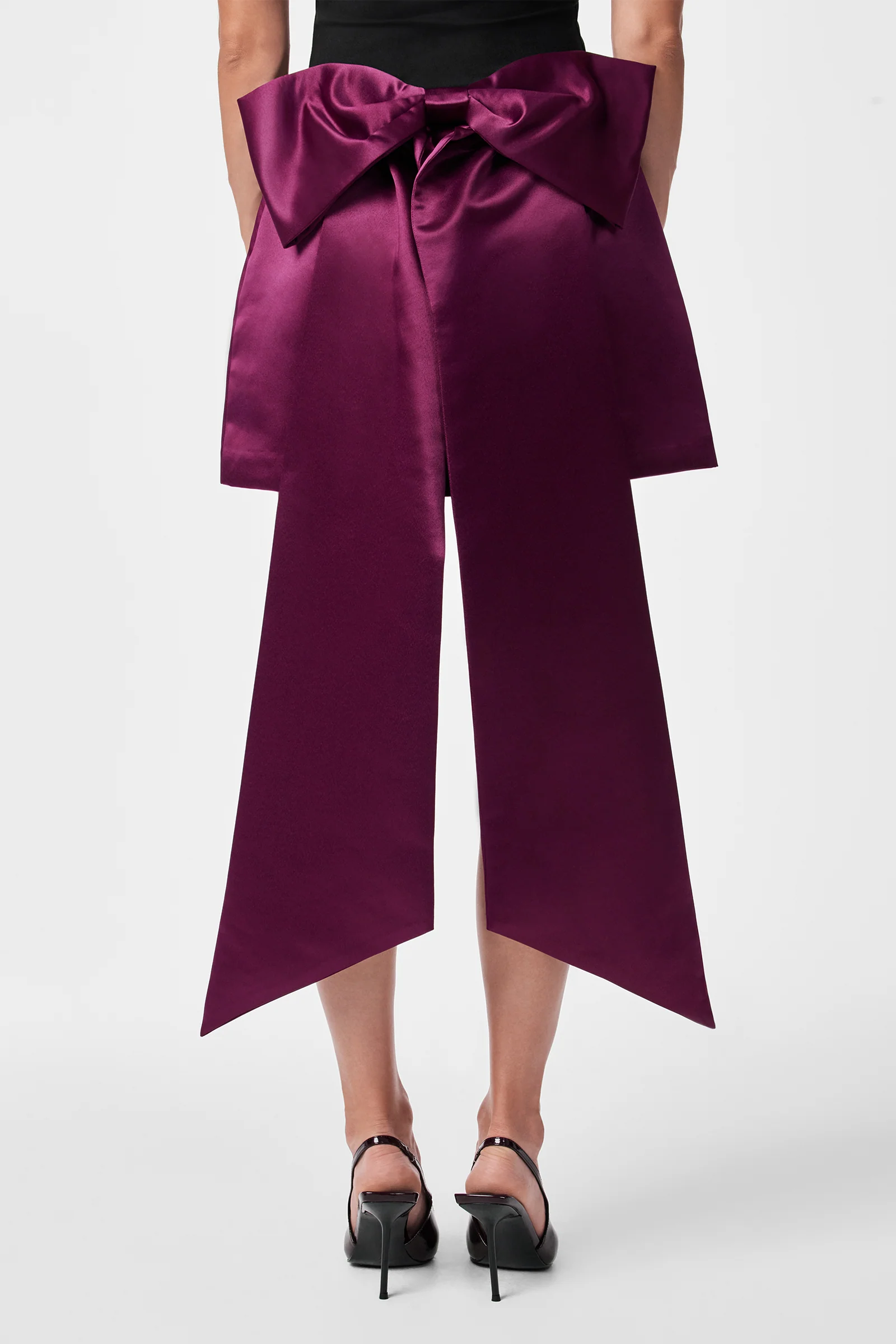 Vinna Bow Satin Mini Skirt - Image 4