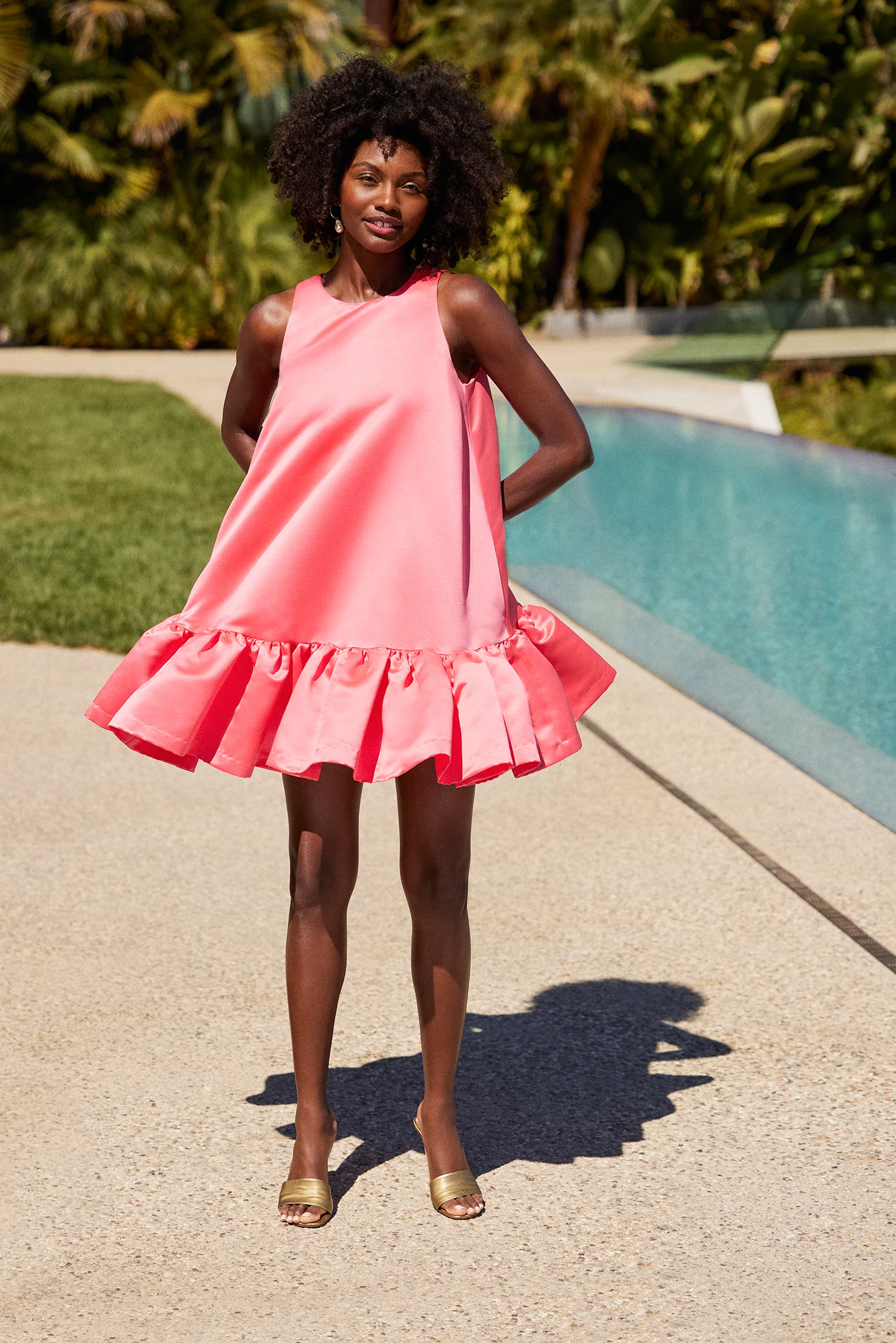 Winner Sleeveless A-Line Dress - Solid Satin - Image 4