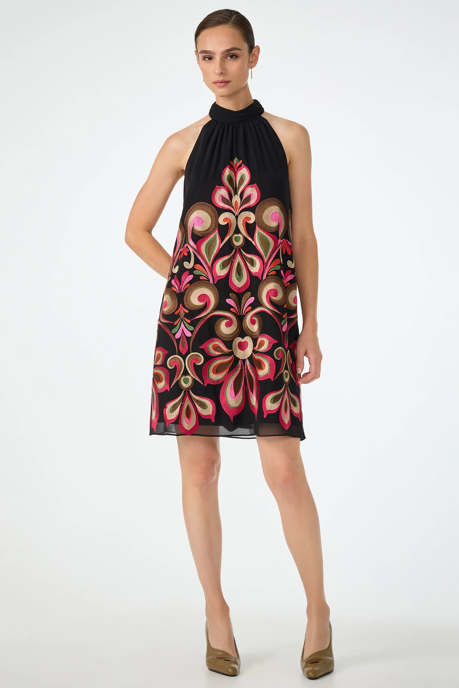 Zana Embroidered Mini Dress
